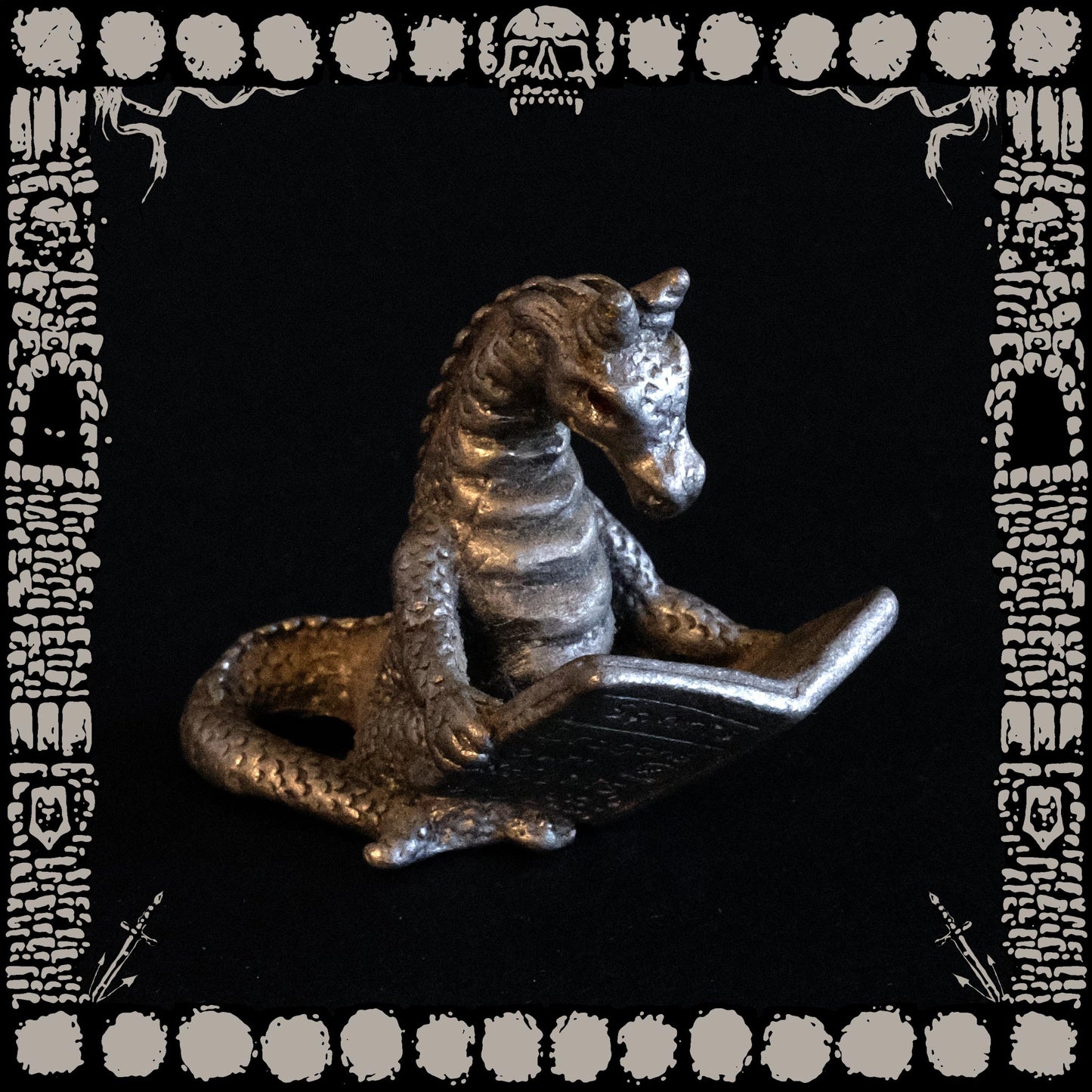 Book Dragon Pewter Figurine