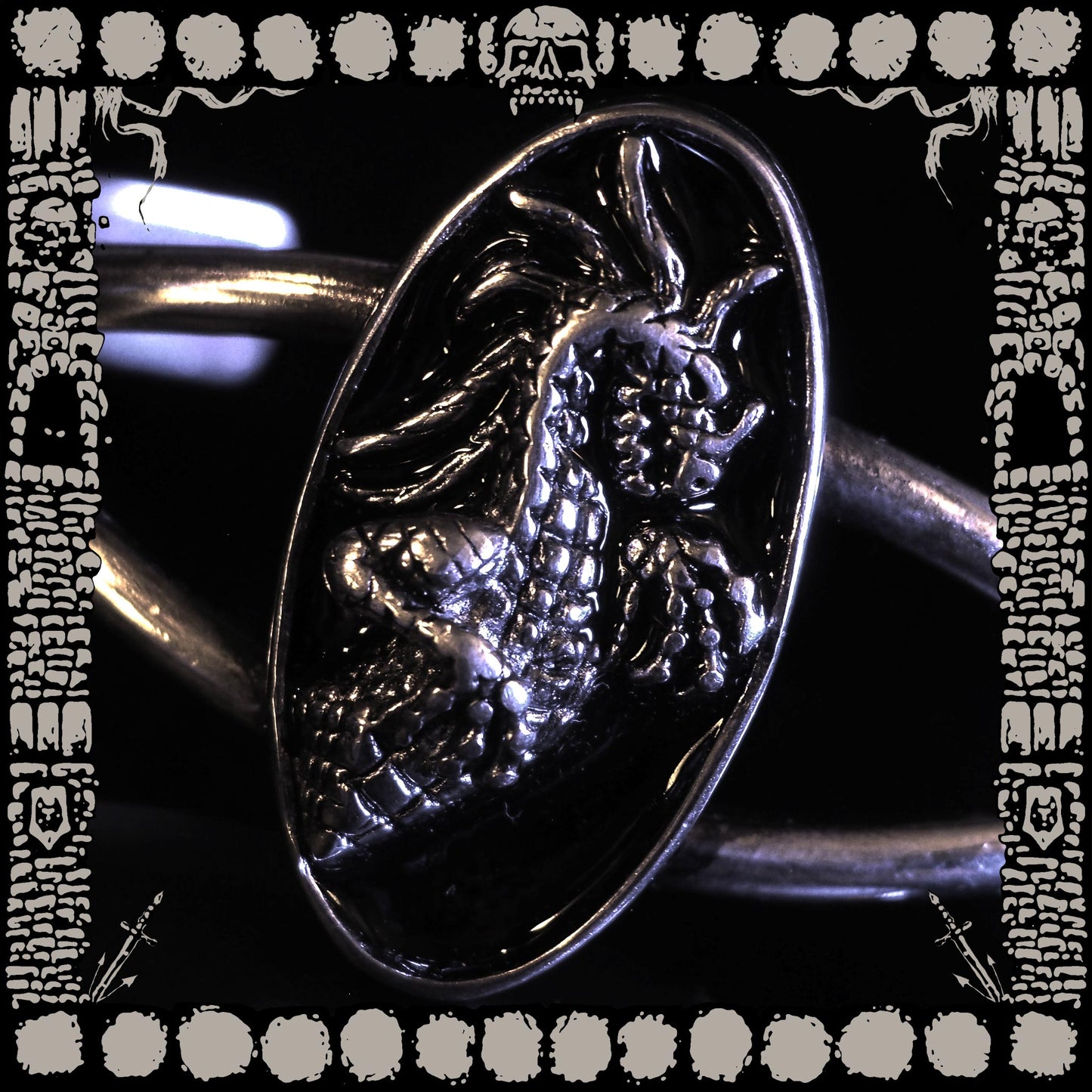 Vintage Oval Dragon Bracelet