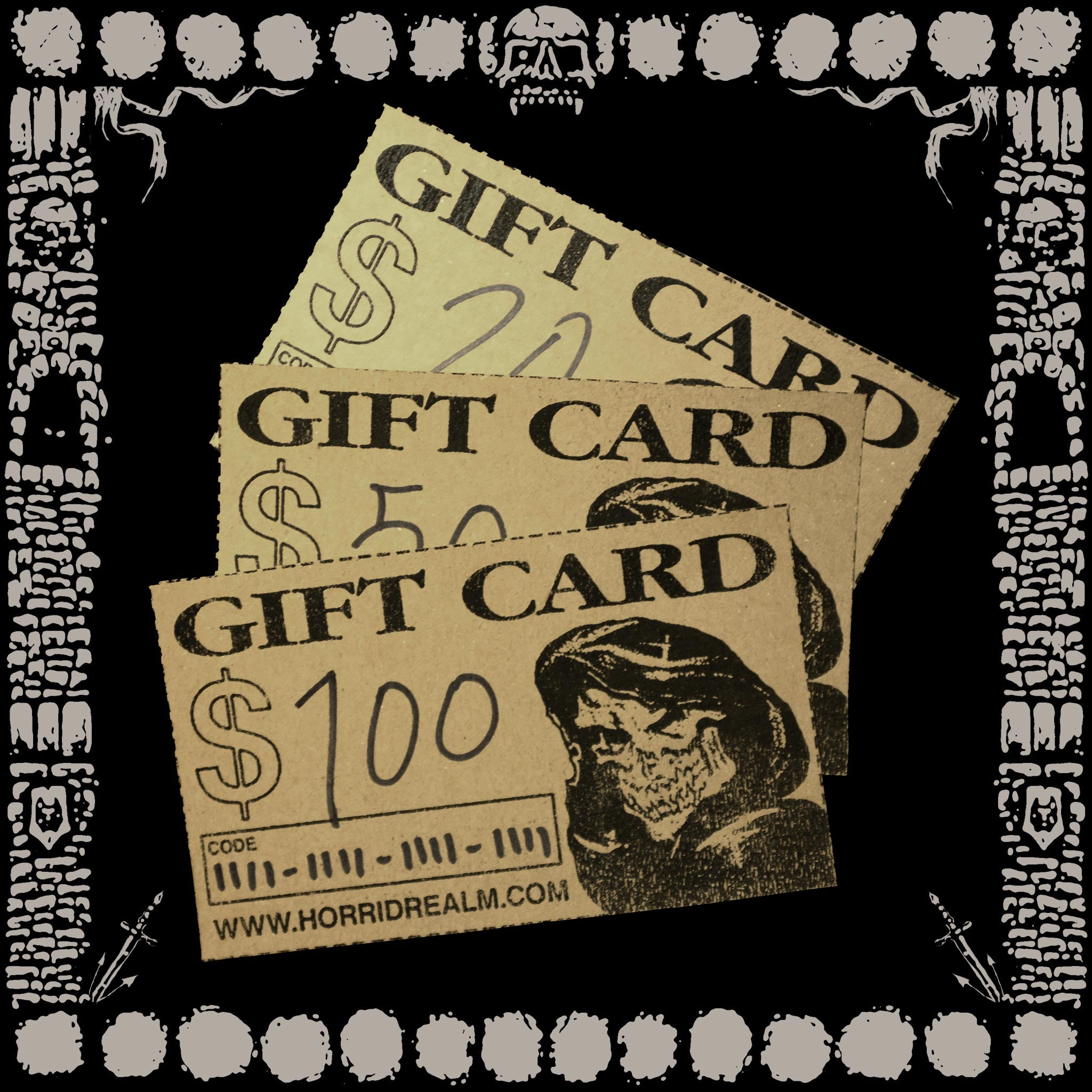 PRINTABLE GIFT CARDS HORRID REALM