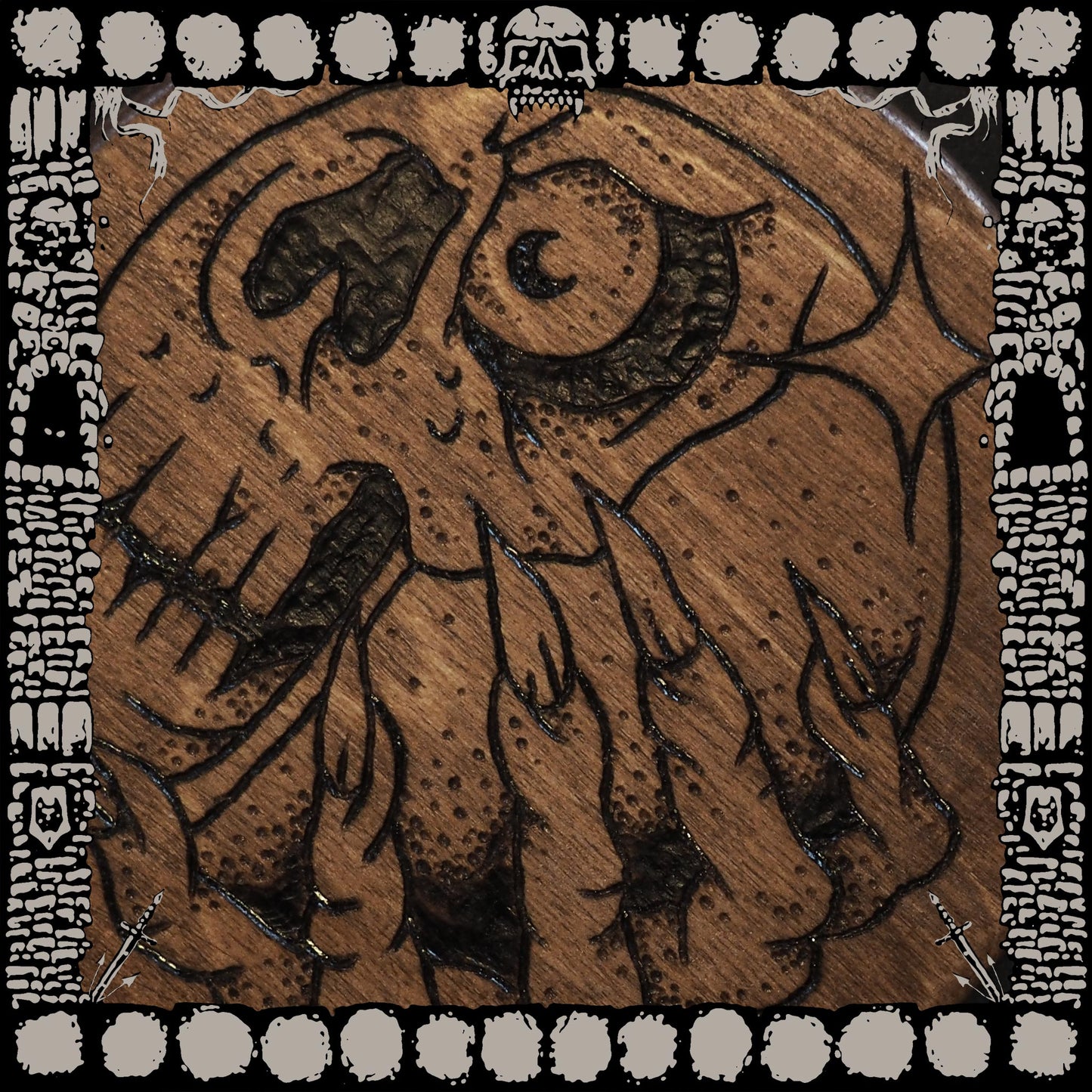 DEATH ORB - HANDMADE BURNED WOOD COASTER