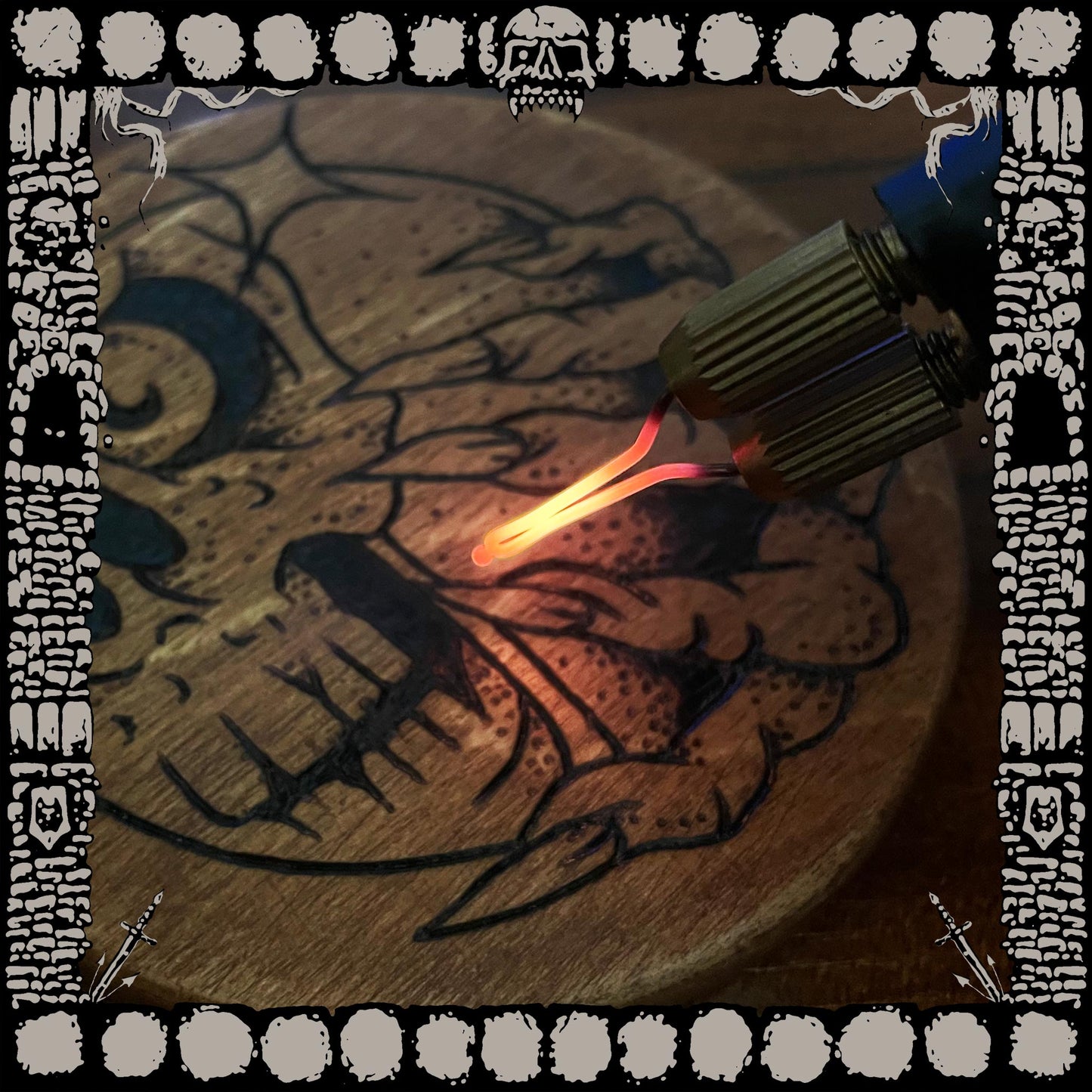 DEATH ORB - HANDMADE BURNED WOOD COASTER