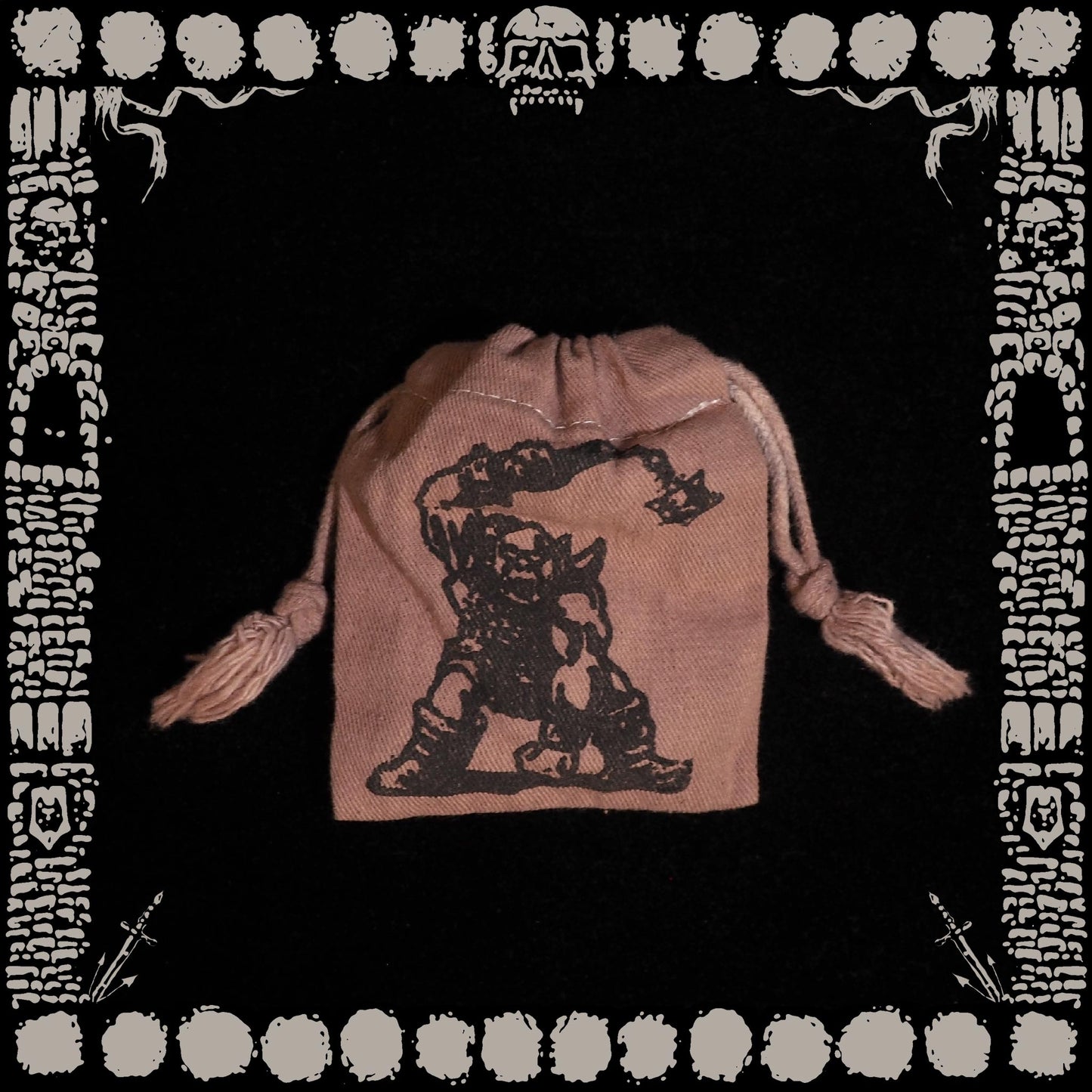 "IVORY ORC" 5 DICE SET & POUCH