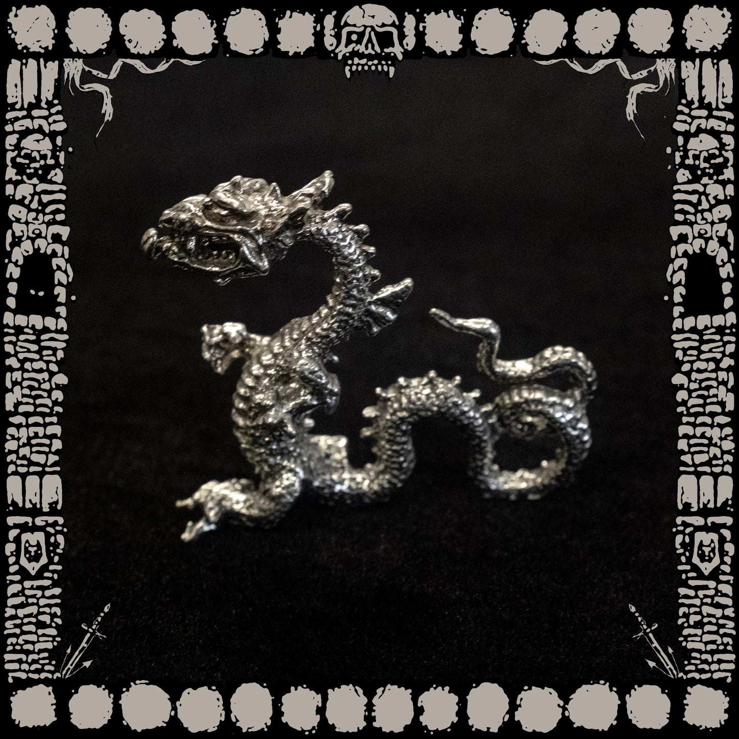 Vintage Pewter "Mini Serpent Dragon" Figurine