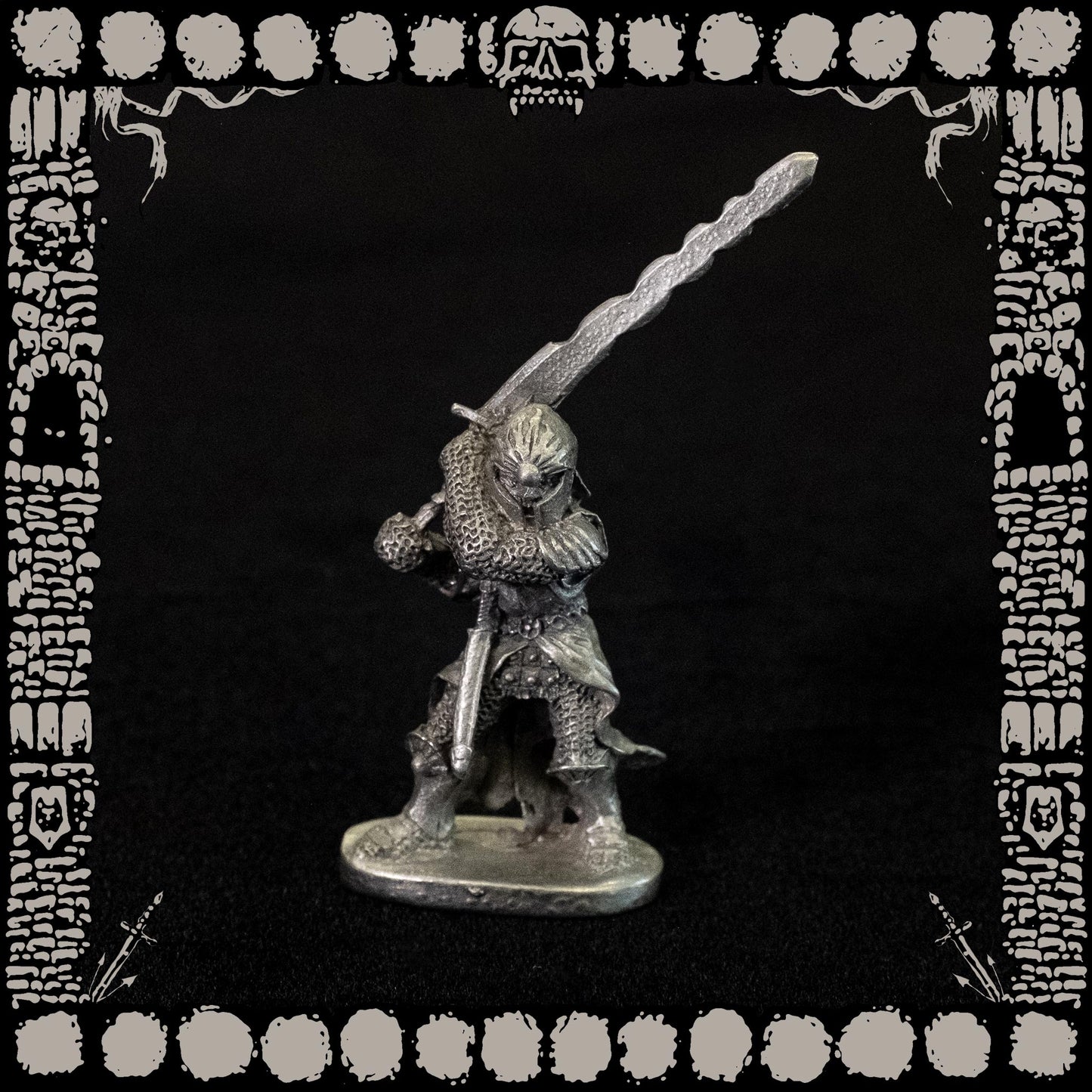 Vintage Pewter "Flamberg Warrior" Figurine
