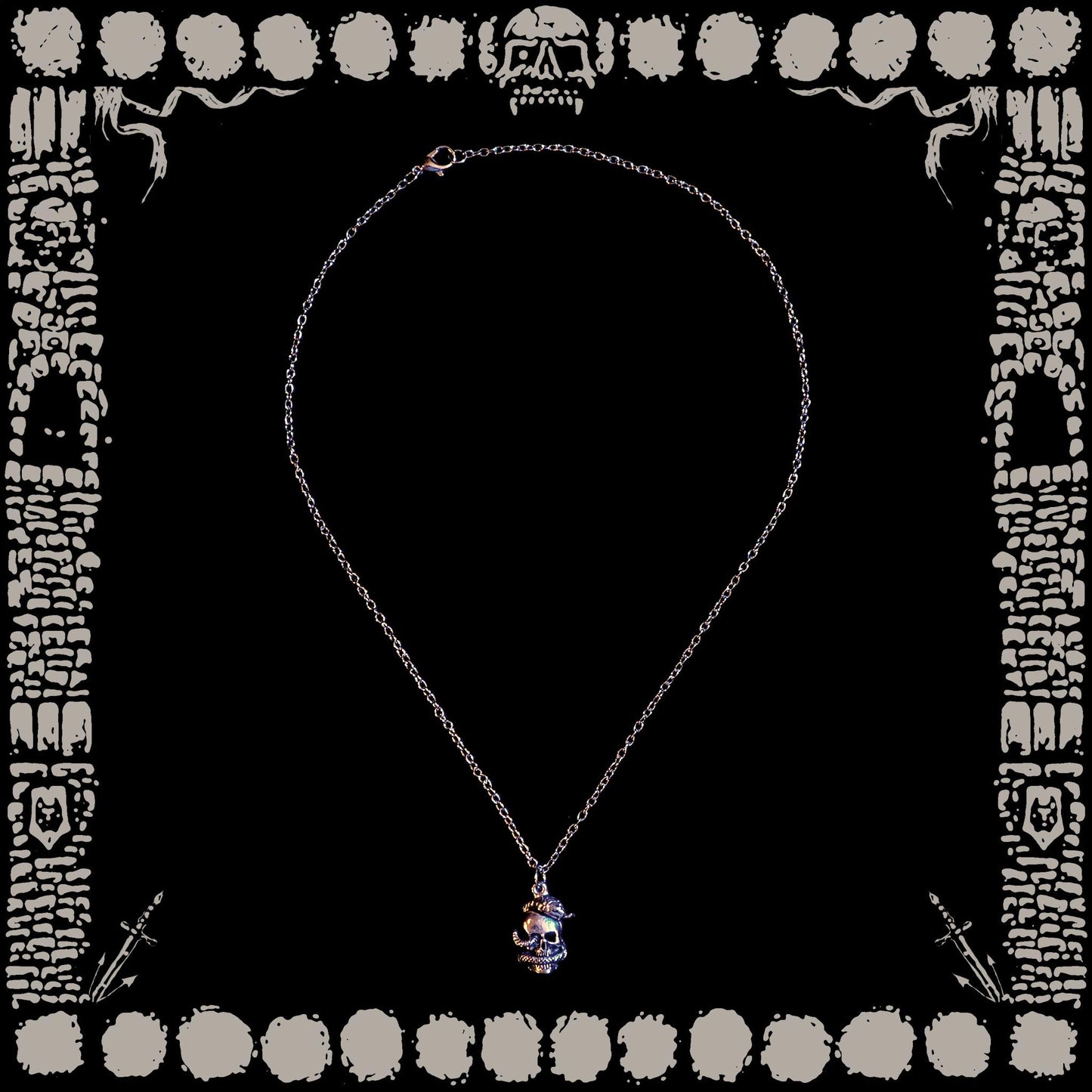 Vintage Serpent Skull Necklace