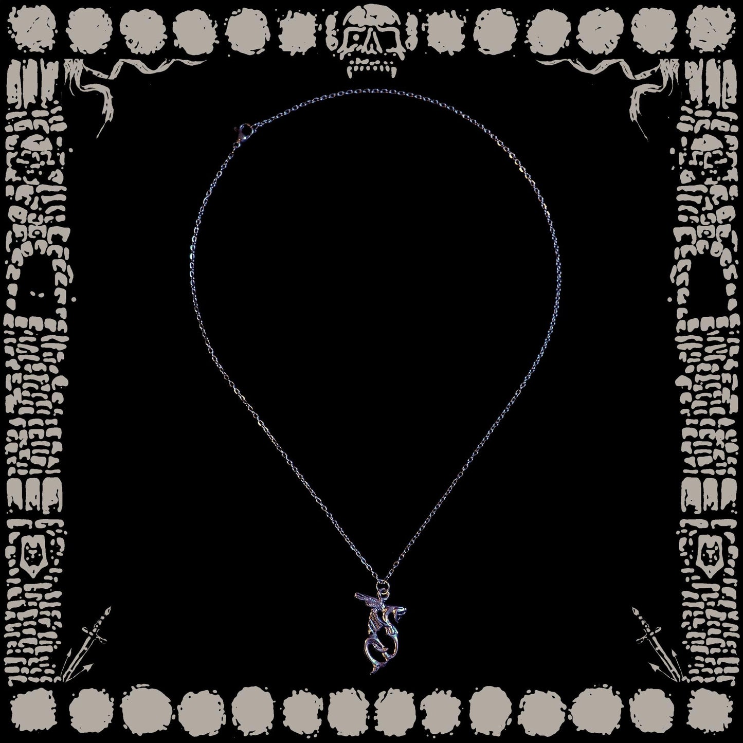 Vintage Winged Serpent Necklace