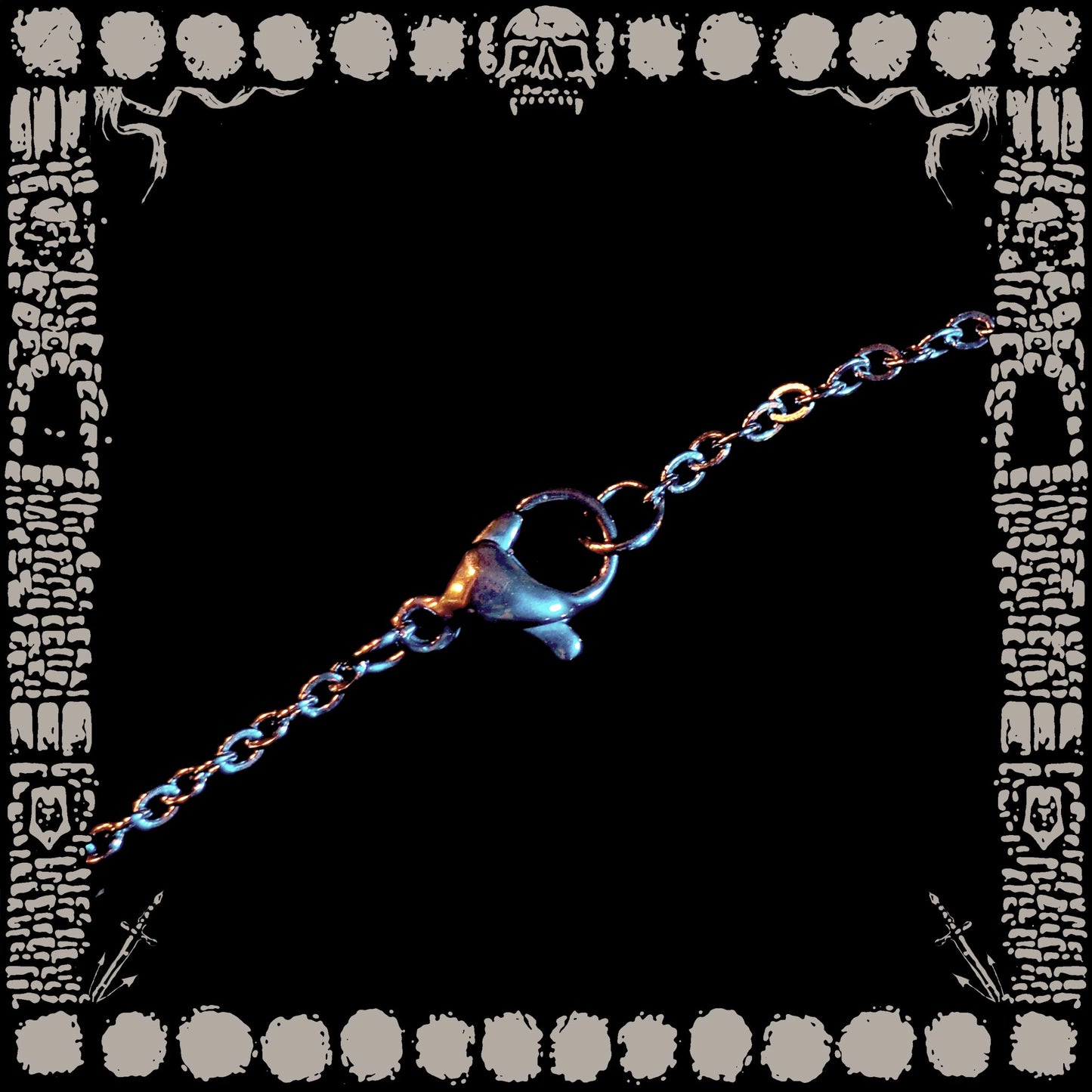 Vintage Bumpy Horn Skull Necklace