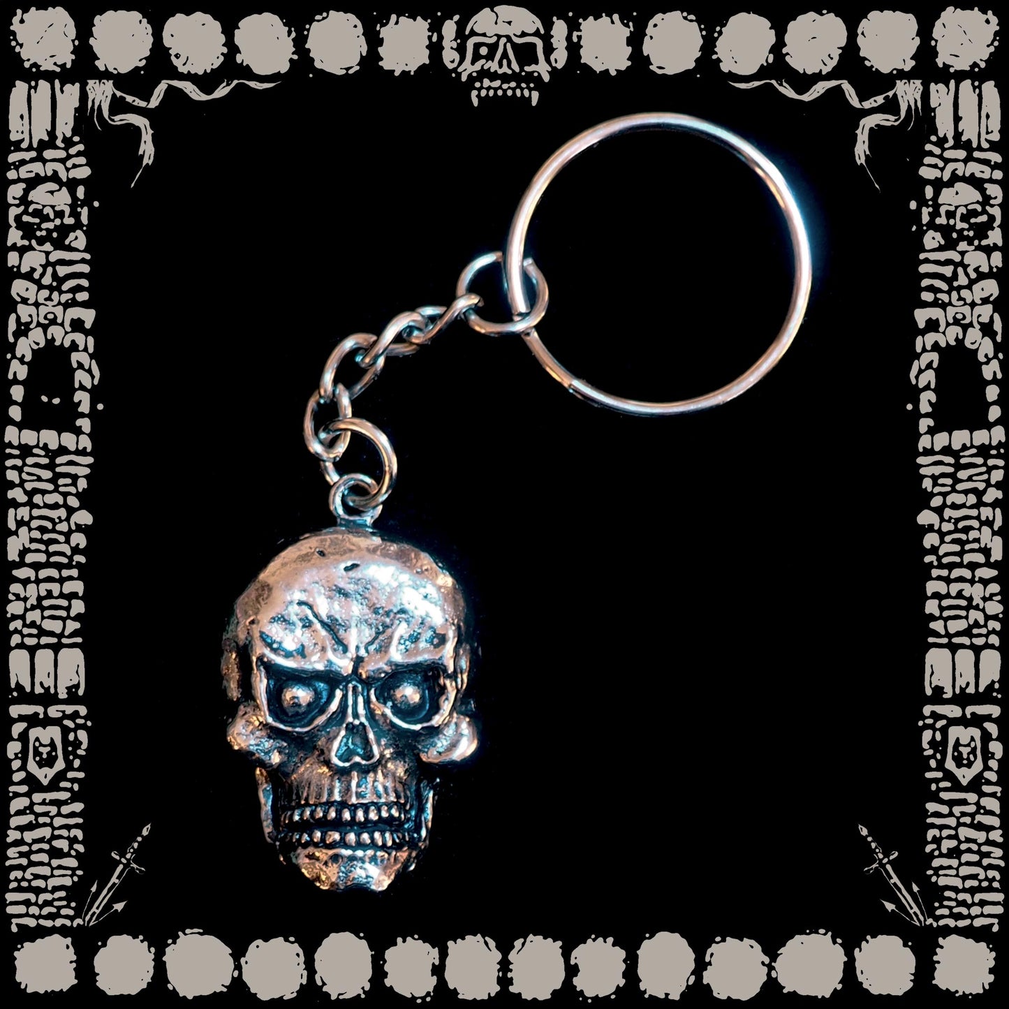 Vintage Skull Keychain