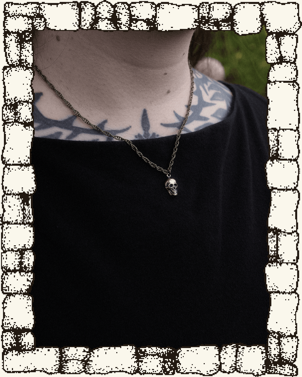 Brass Skull Necklace