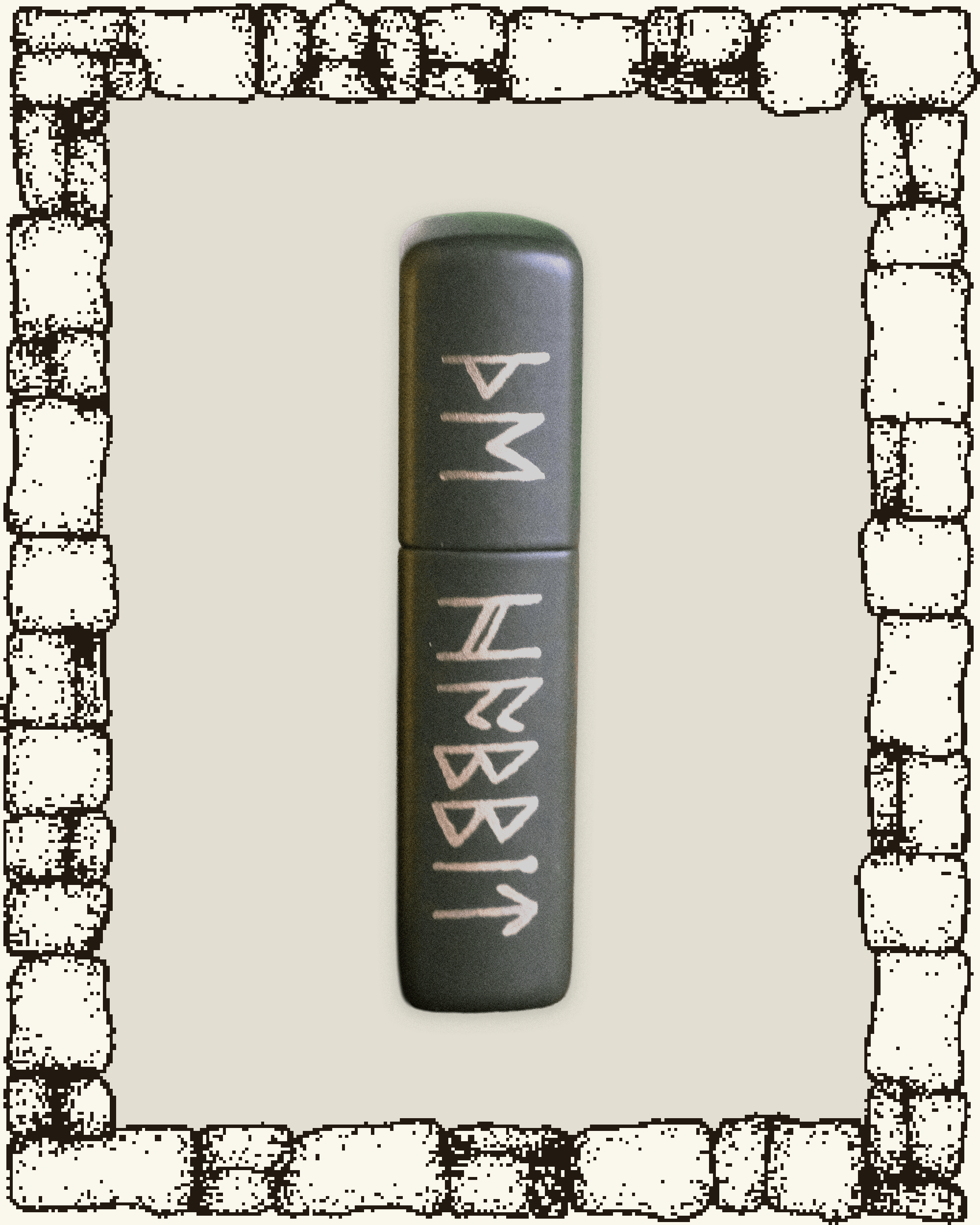 "BURGLAR" ENGRAVED ZIPPO LIGHTER - OLIVE GREEN