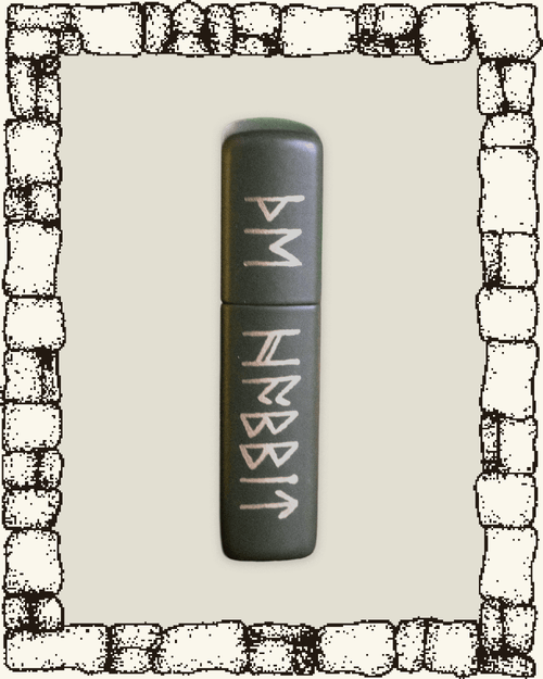 "BURGLAR" ENGRAVED ZIPPO LIGHTER - OLIVE GREEN