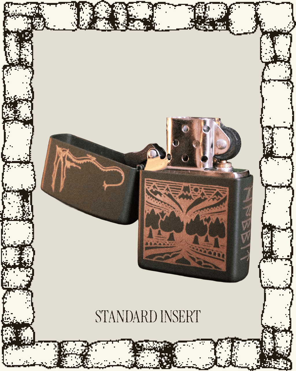 "BURGLAR" ENGRAVED ZIPPO LIGHTER - OLIVE GREEN