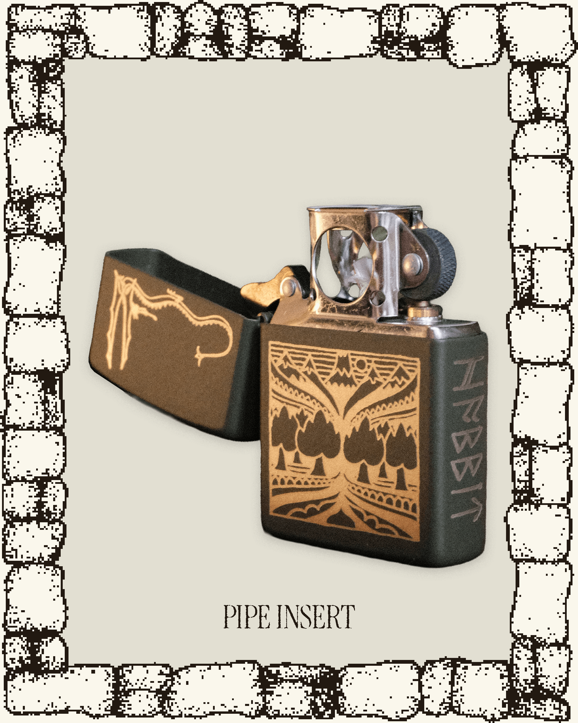 "BURGLAR" ENGRAVED ZIPPO LIGHTER - OLIVE GREEN