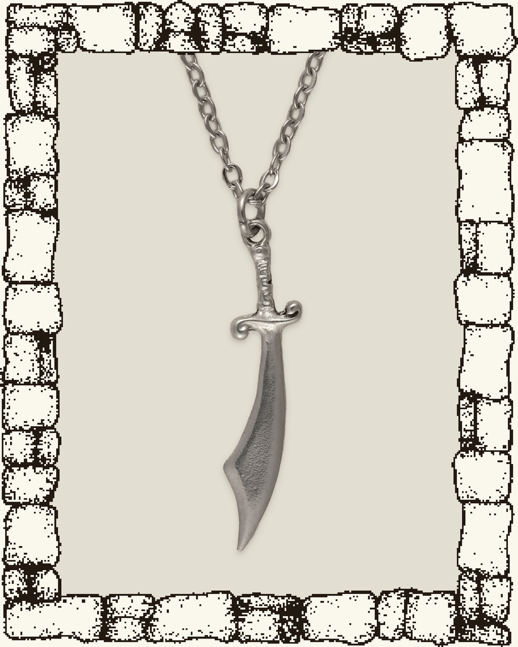 Vintage Curved Sword Necklace