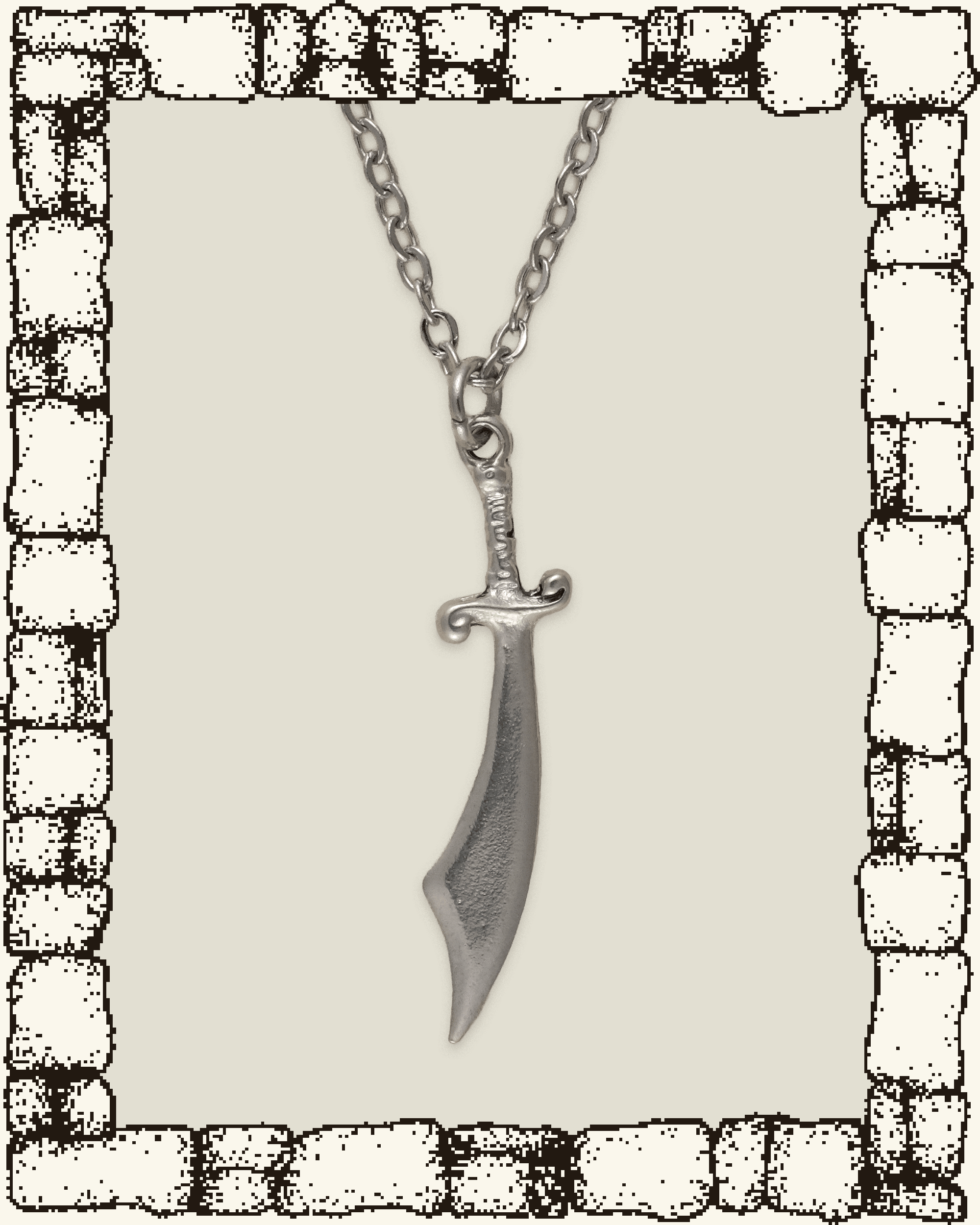 Vintage Curved Sword Necklace