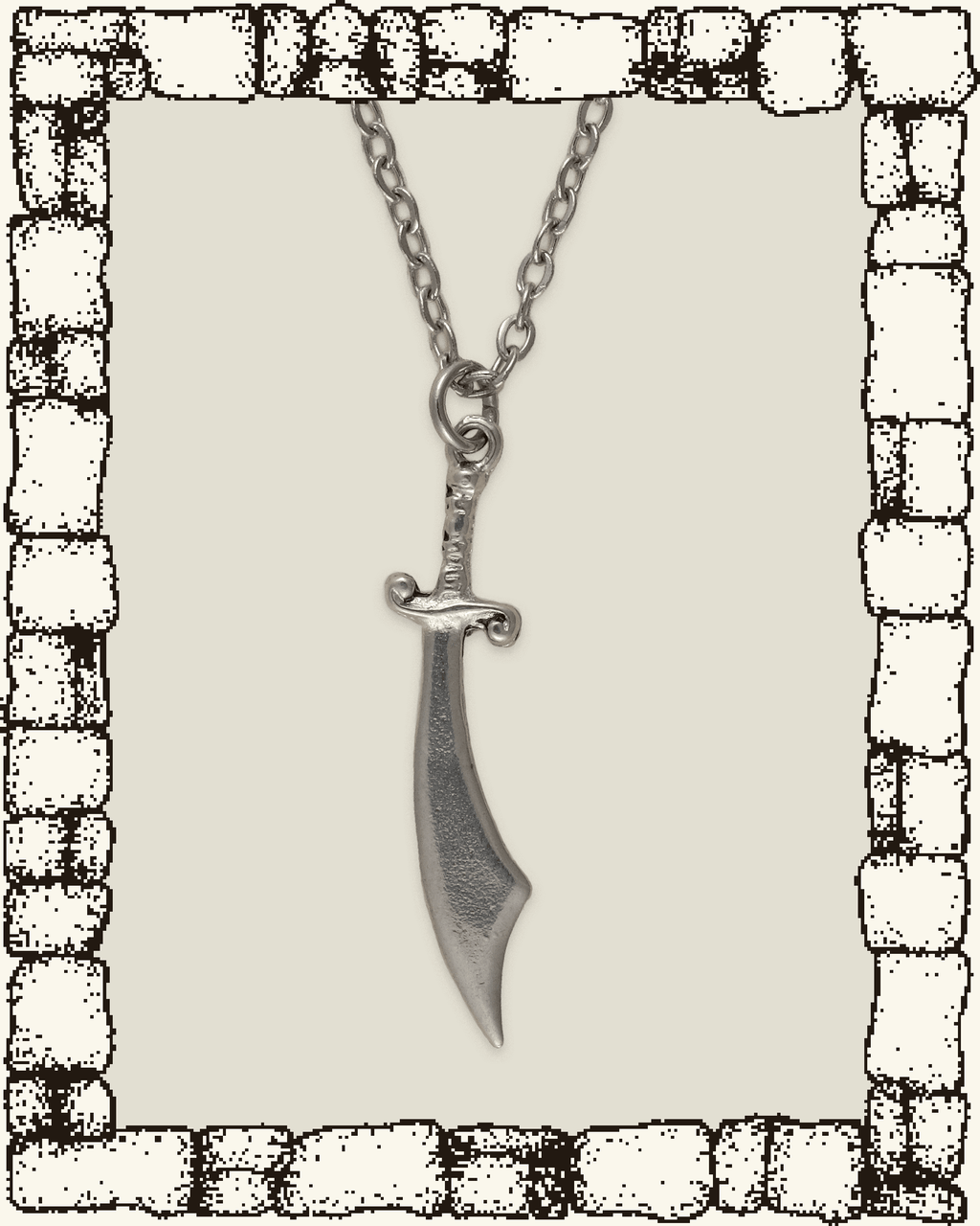 Vintage Curved Sword Necklace