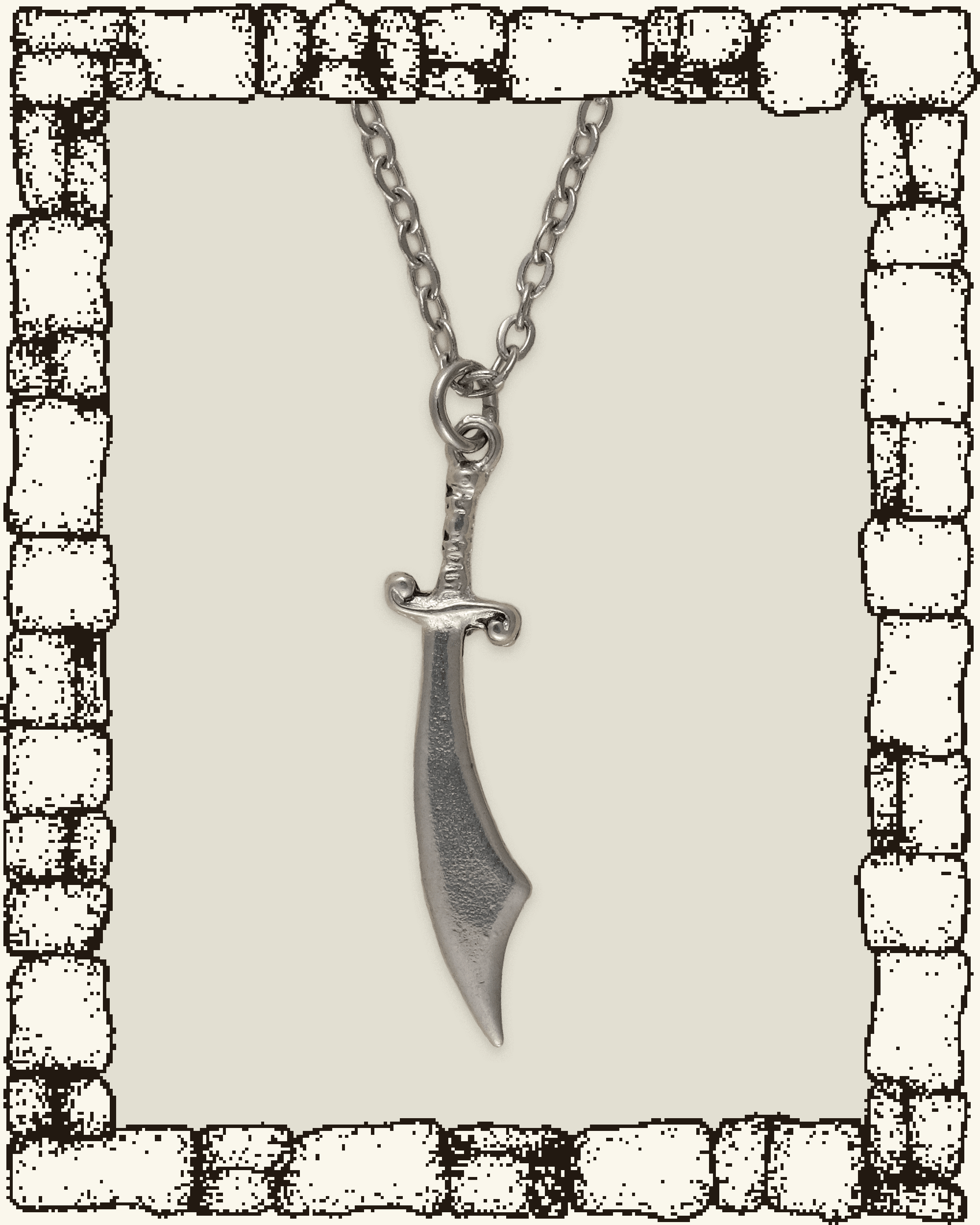 Vintage Curved Sword Necklace