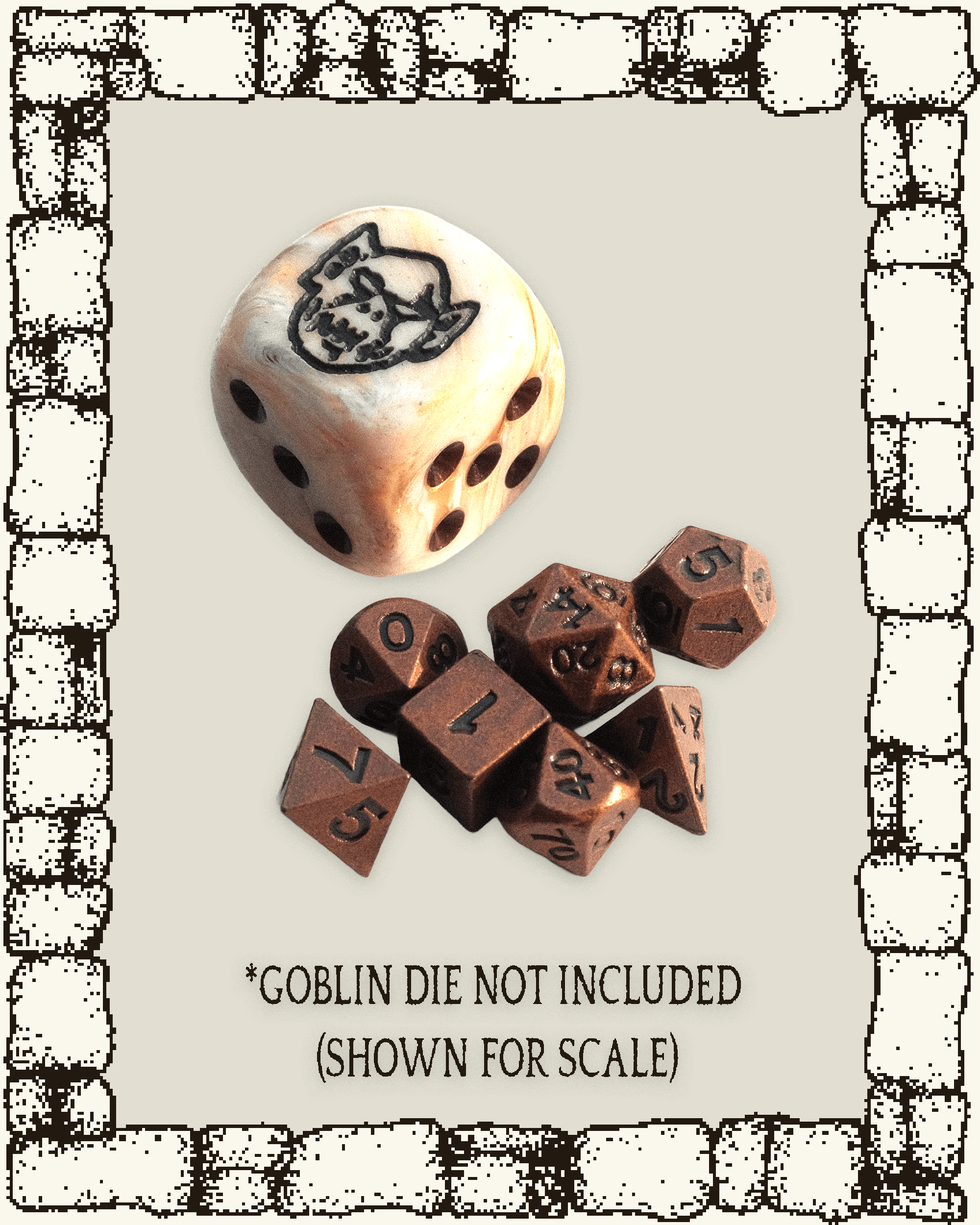 “DEATH” MINI METAL DICE SET + KEYCHAIN CANISTER