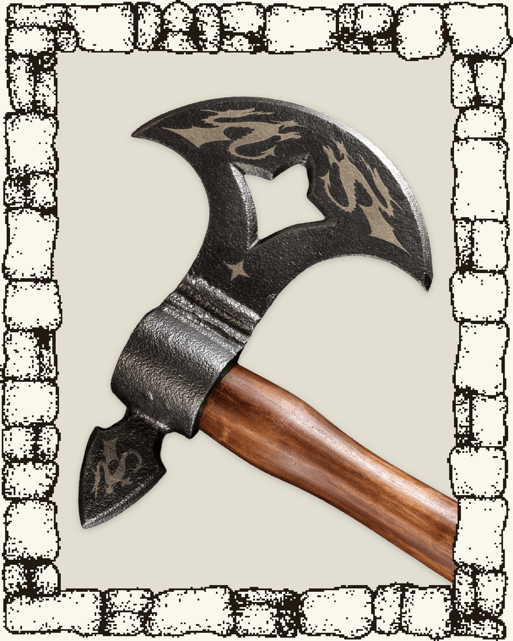 "DRAGONSTAR" Engraved Hand Axe