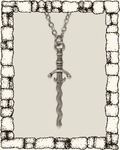 Vintage Flame Blade Sword Necklace
