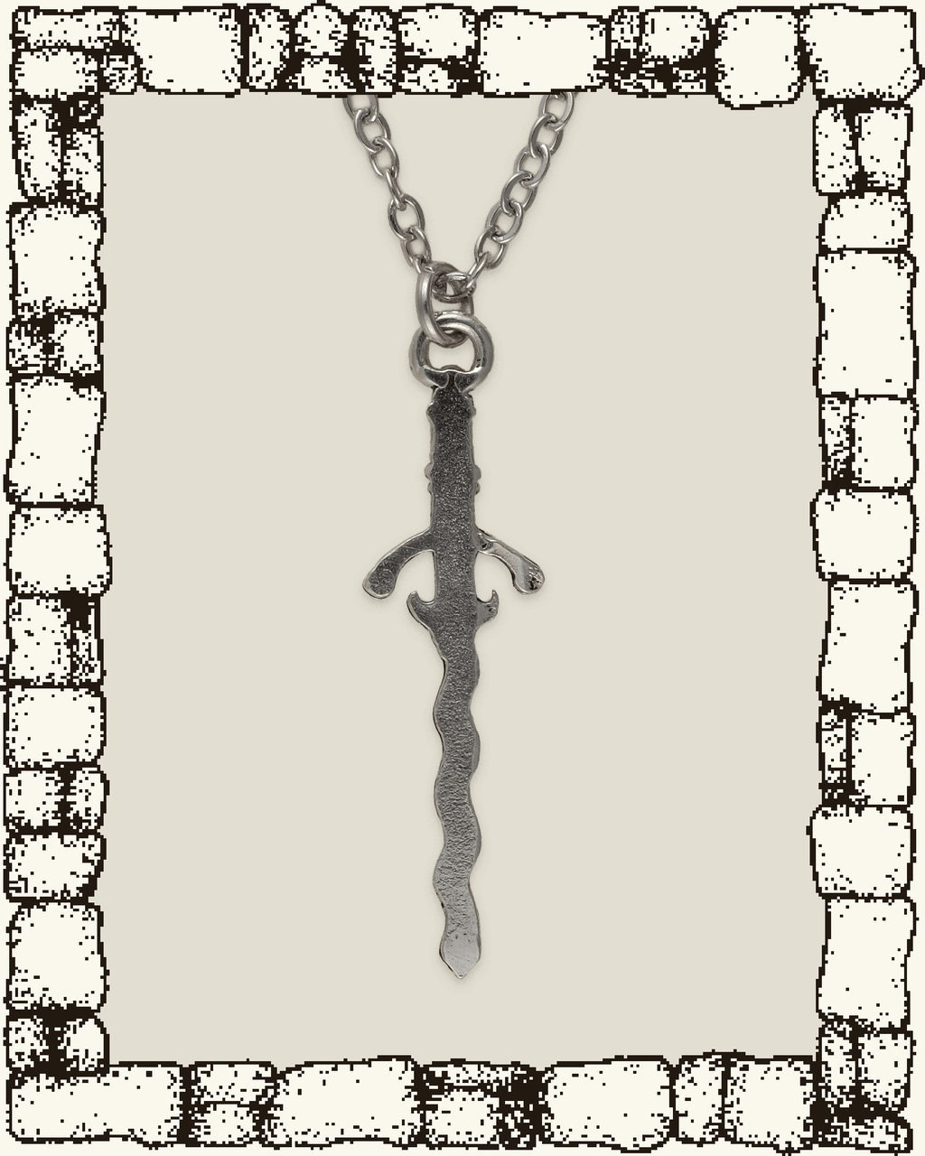 Vintage Flame Blade Sword Necklace