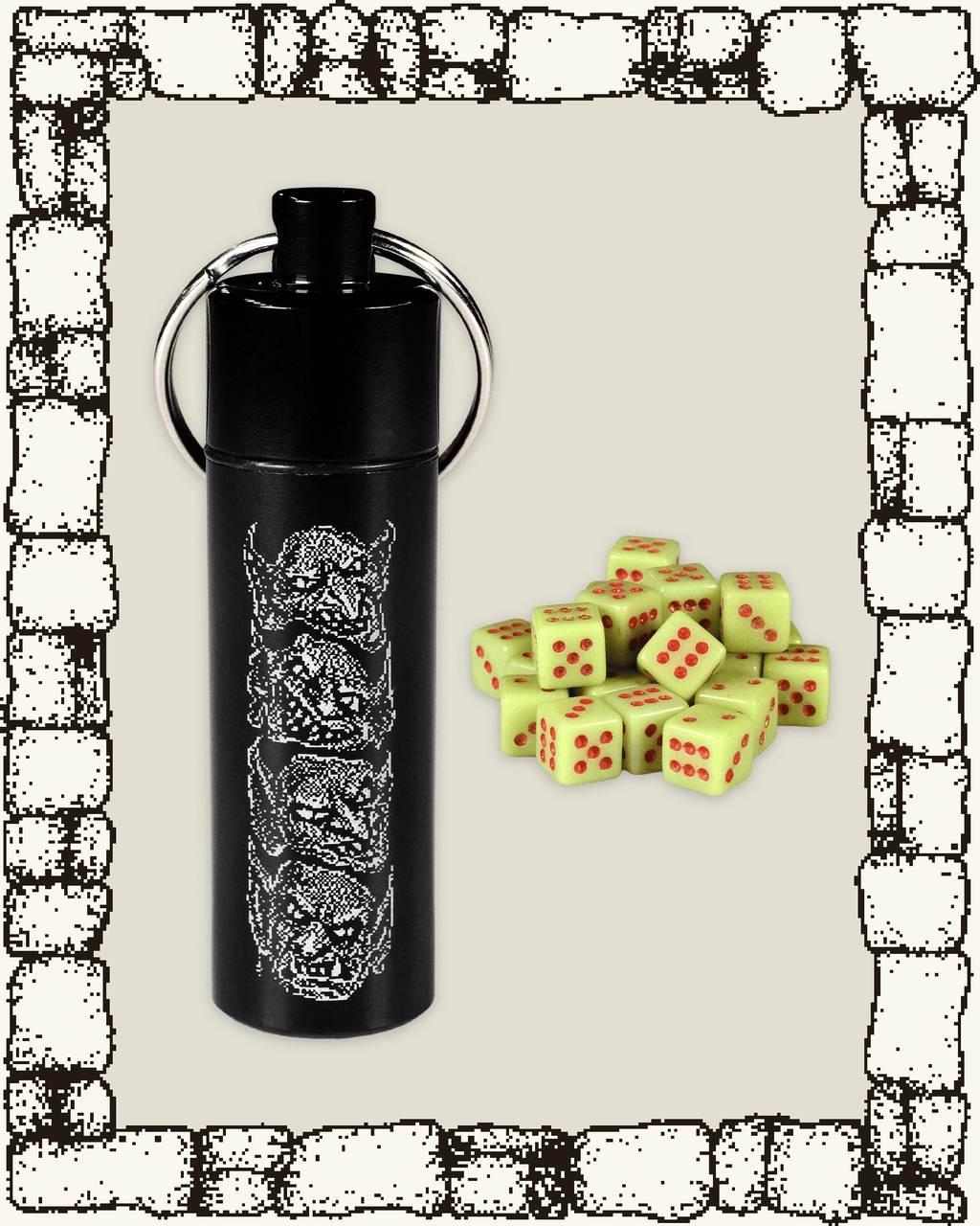 "GOBLIN STACK" Mini Dice Counters + Keychain Canister