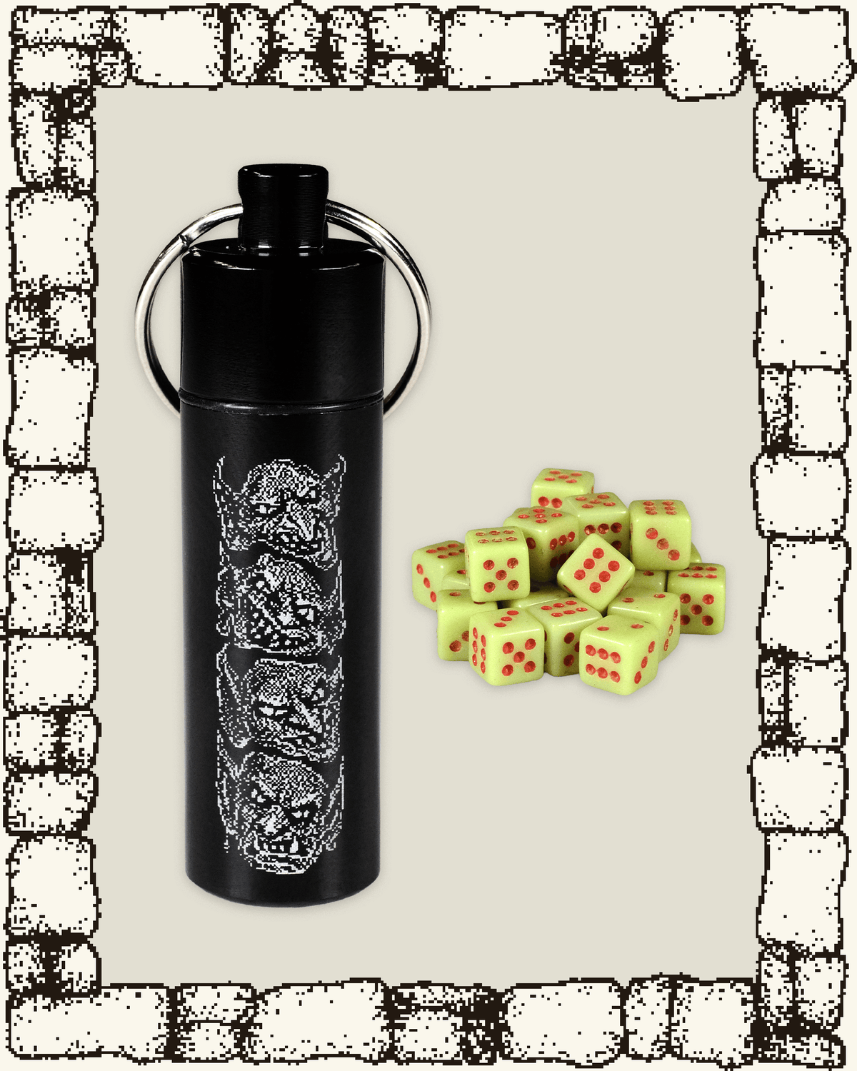 "GOBLIN STACK" Mini Dice Counters + Keychain Canister