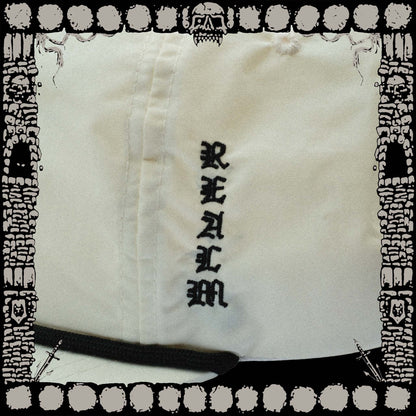 “BONE” COLORED NYLON ROPE DEATH SNAPBACK CAPS
