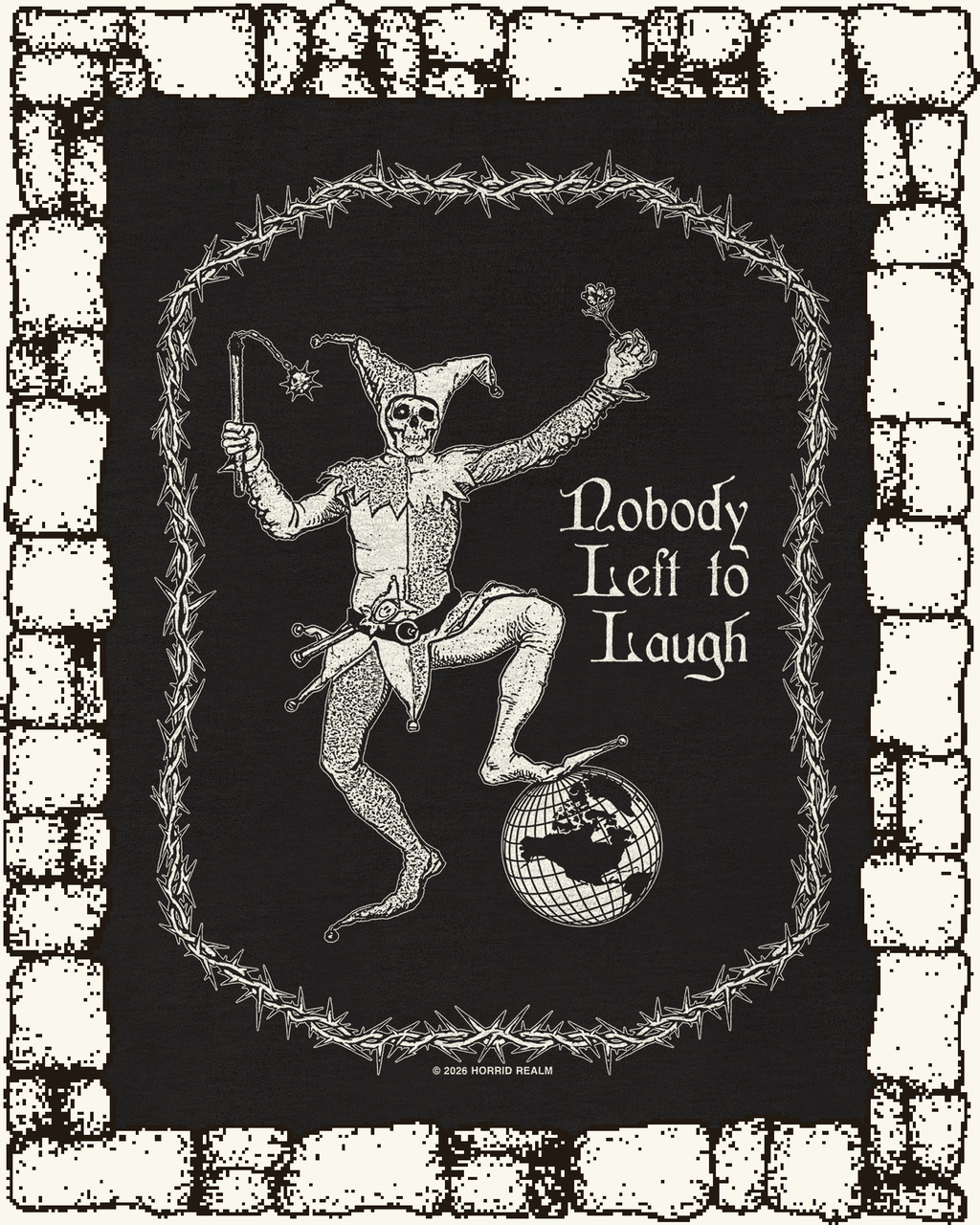"NOBODY LEFT TO LAUGH" HEAVYWEIGHT BLACK TEE