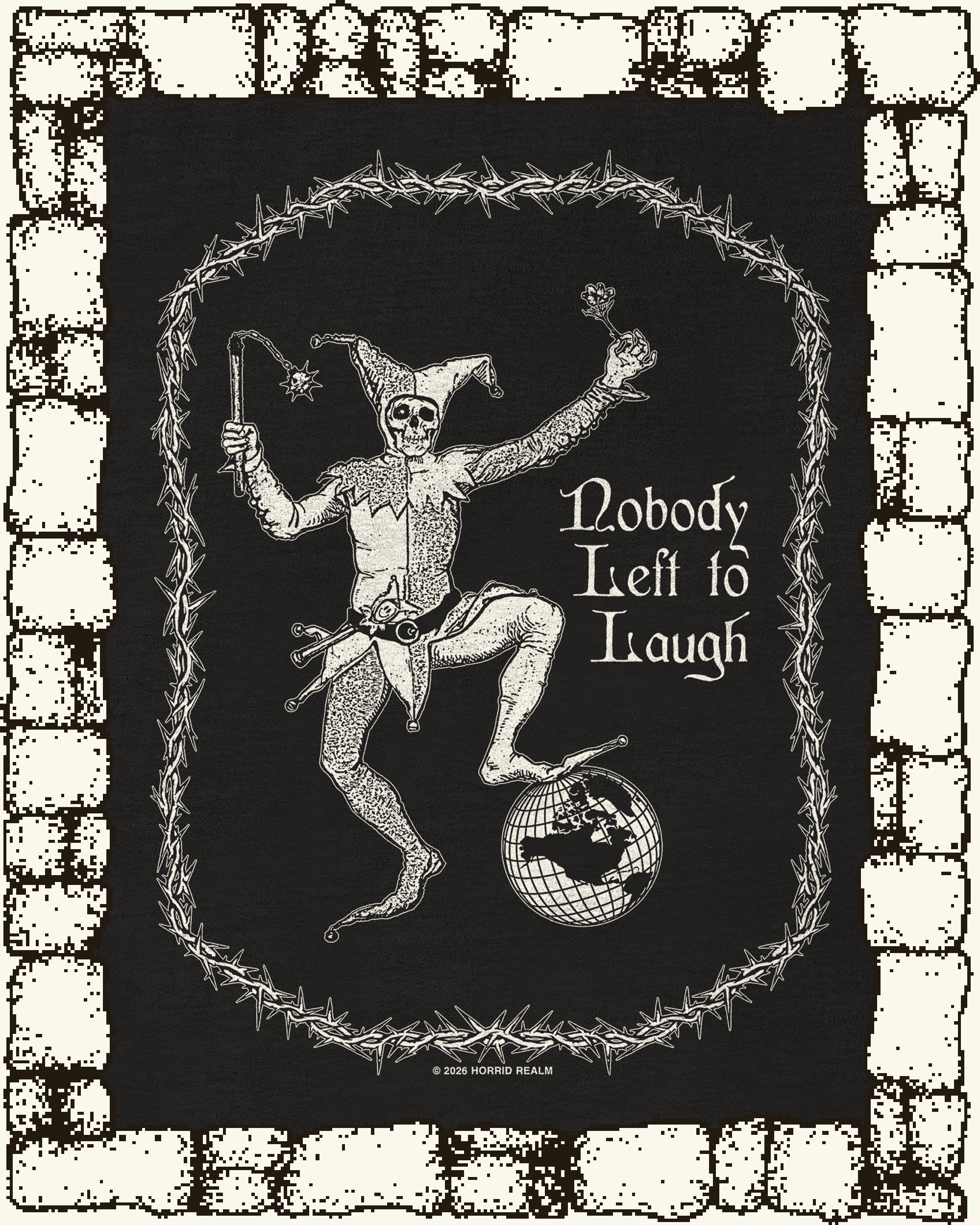 "NOBODY LEFT TO LAUGH" HEAVYWEIGHT BLACK TEE