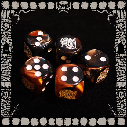 "COPPER KNIGHT" 5 DICE SET & POUCH