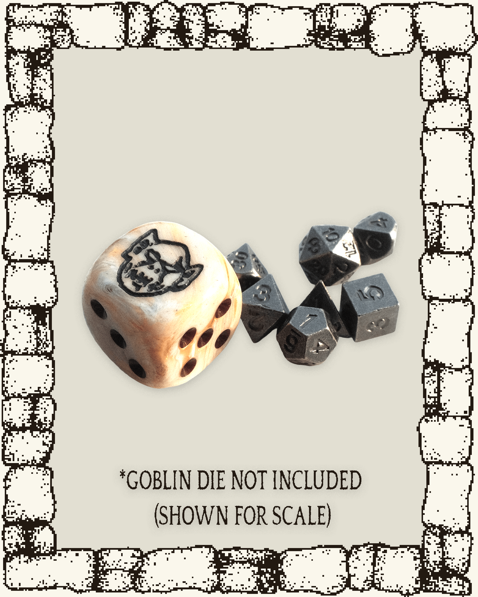 “KNIGHT” MINI METAL DICE SET + KEYCHAIN CANISTER