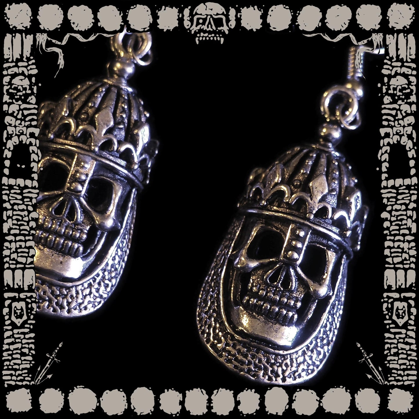 Vintage Knight Skull Earrings