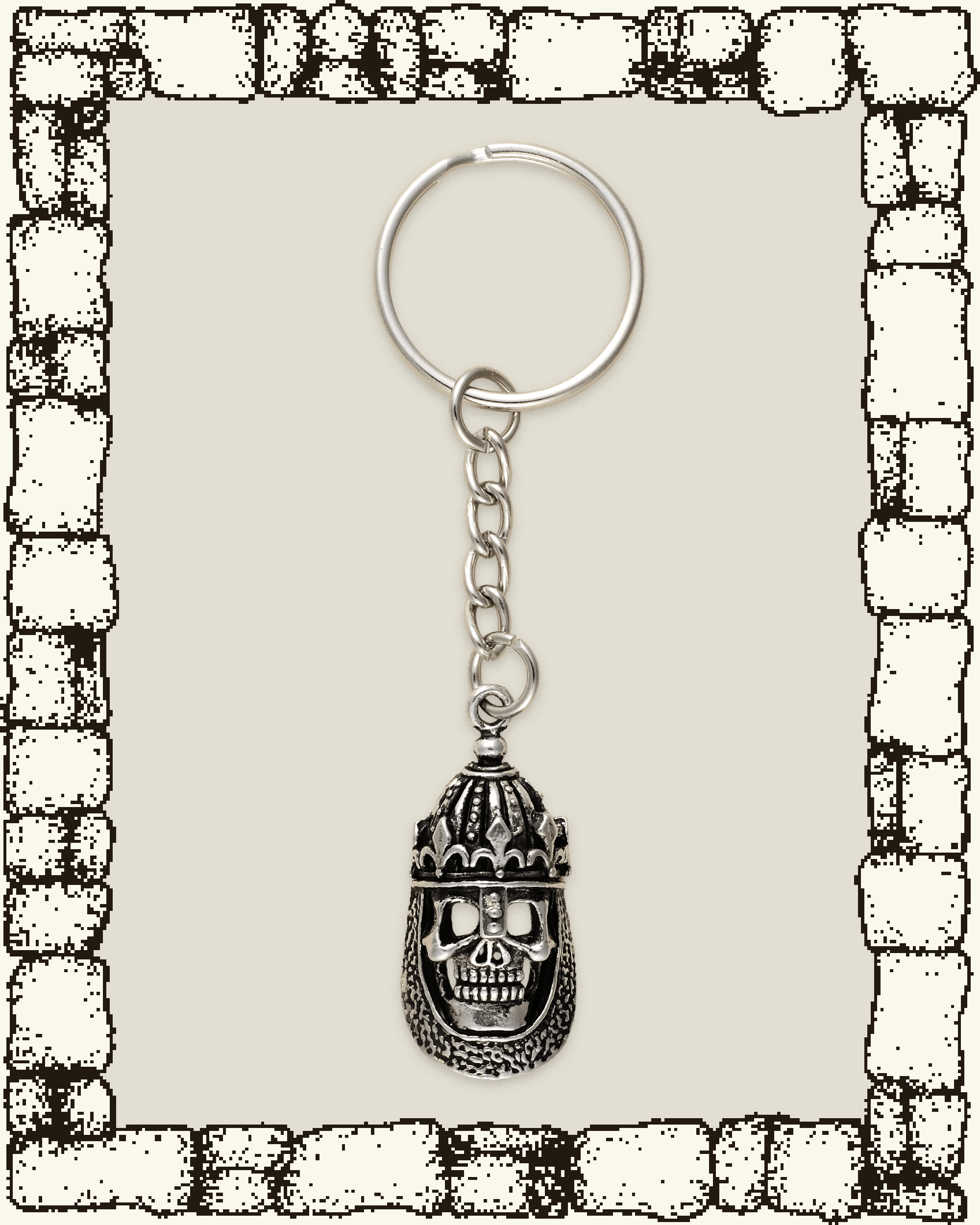 Vintage Knight Skull Keychain