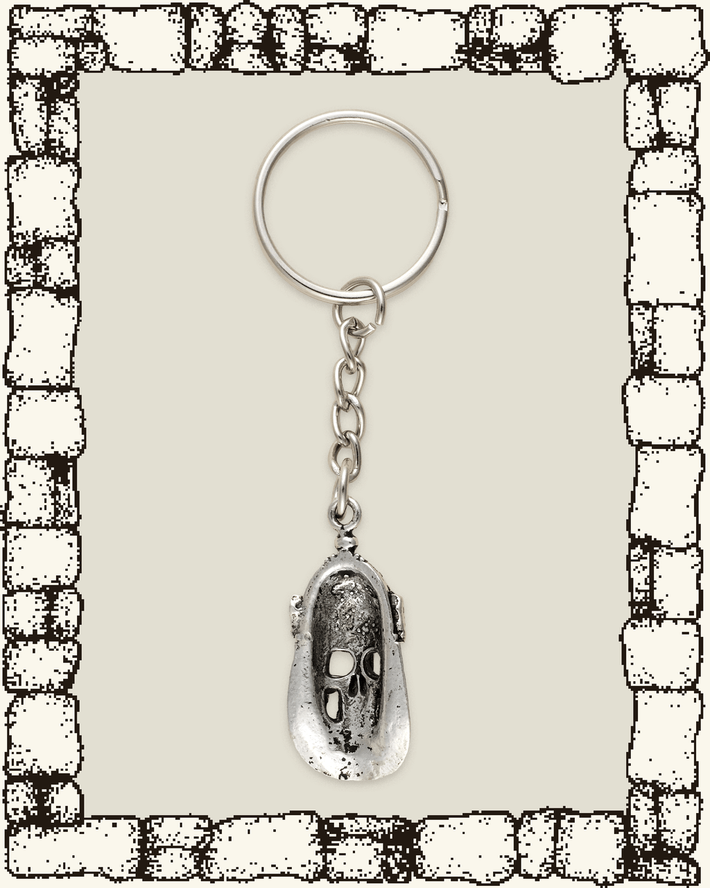 Vintage Knight Skull Keychain