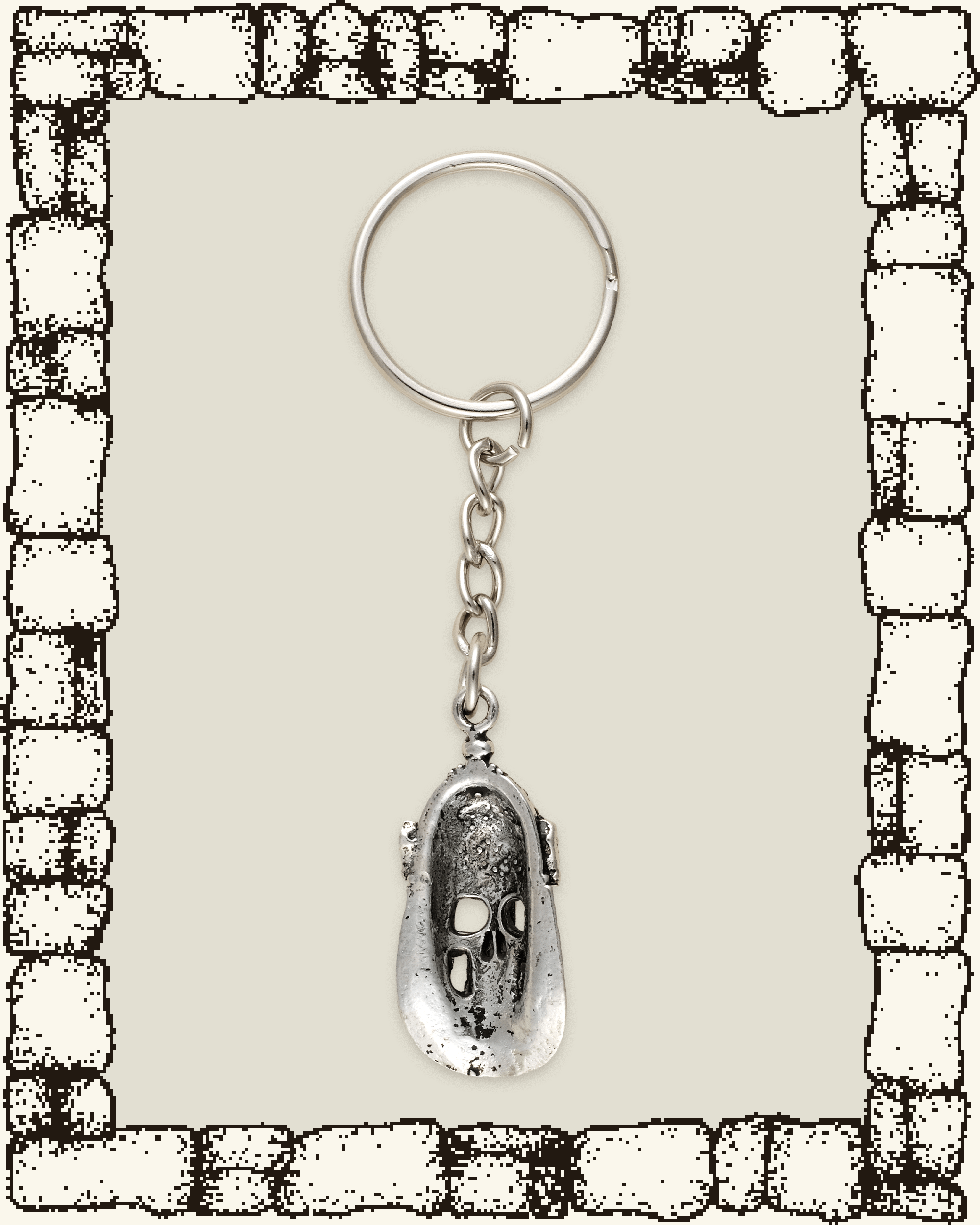 Vintage Knight Skull Keychain