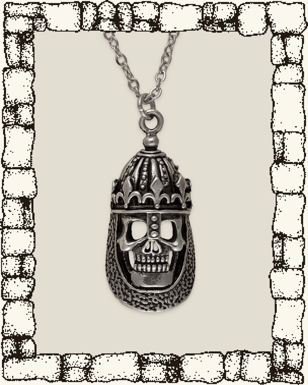 Vintage Knight Skull Necklace