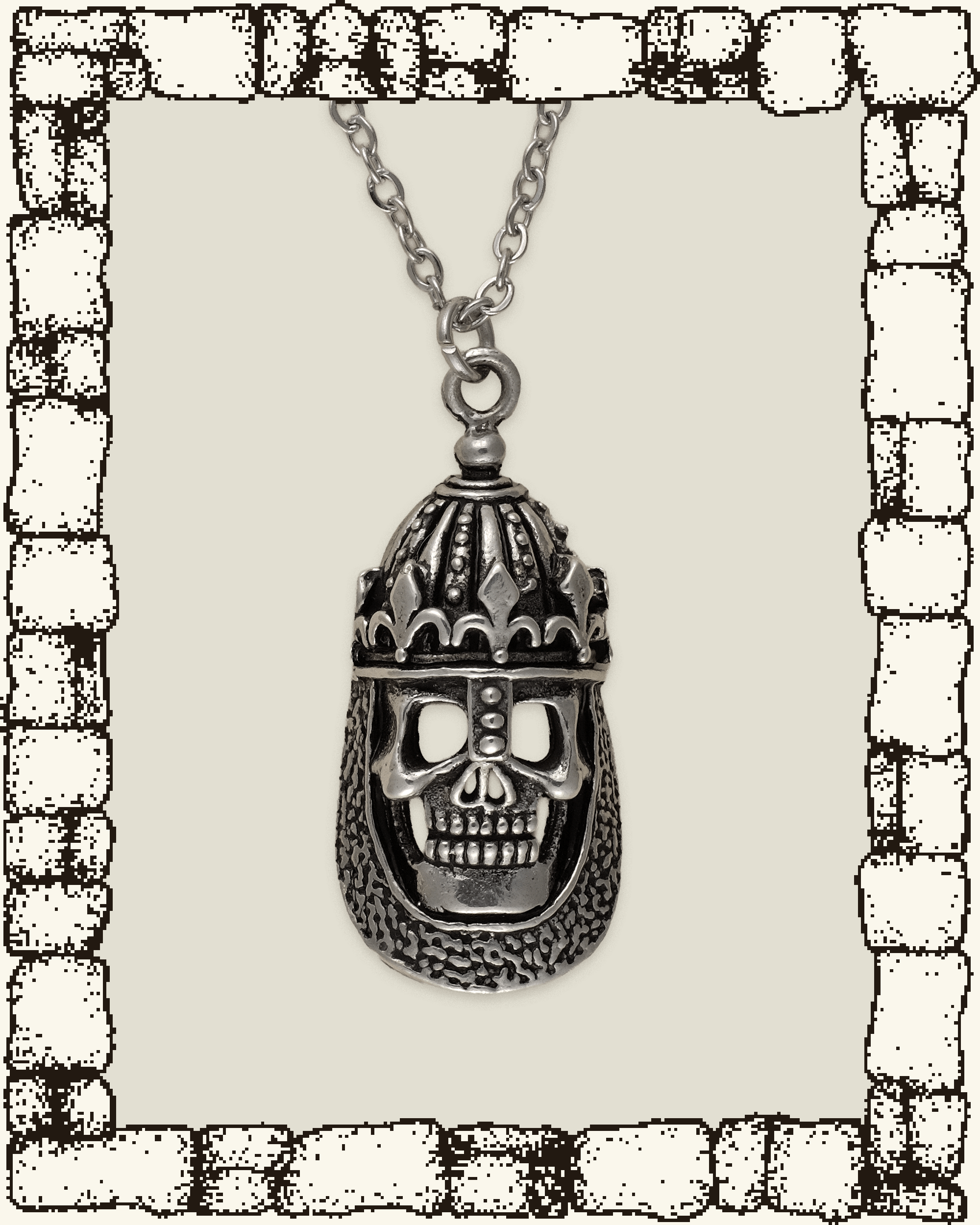 Vintage Knight Skull Necklace
