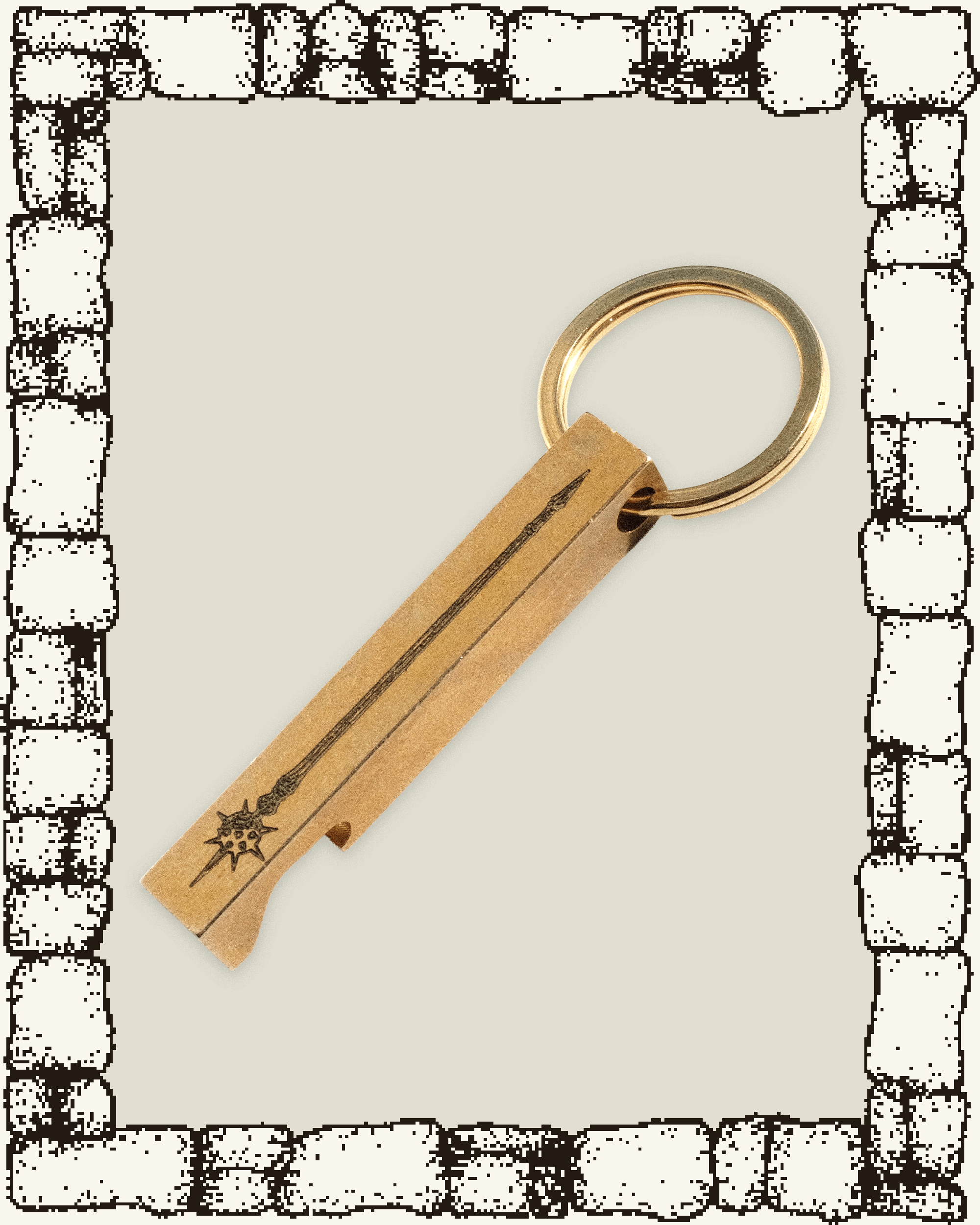 “MACE” BRASS KEYCHAIN BOTTLE OPENER