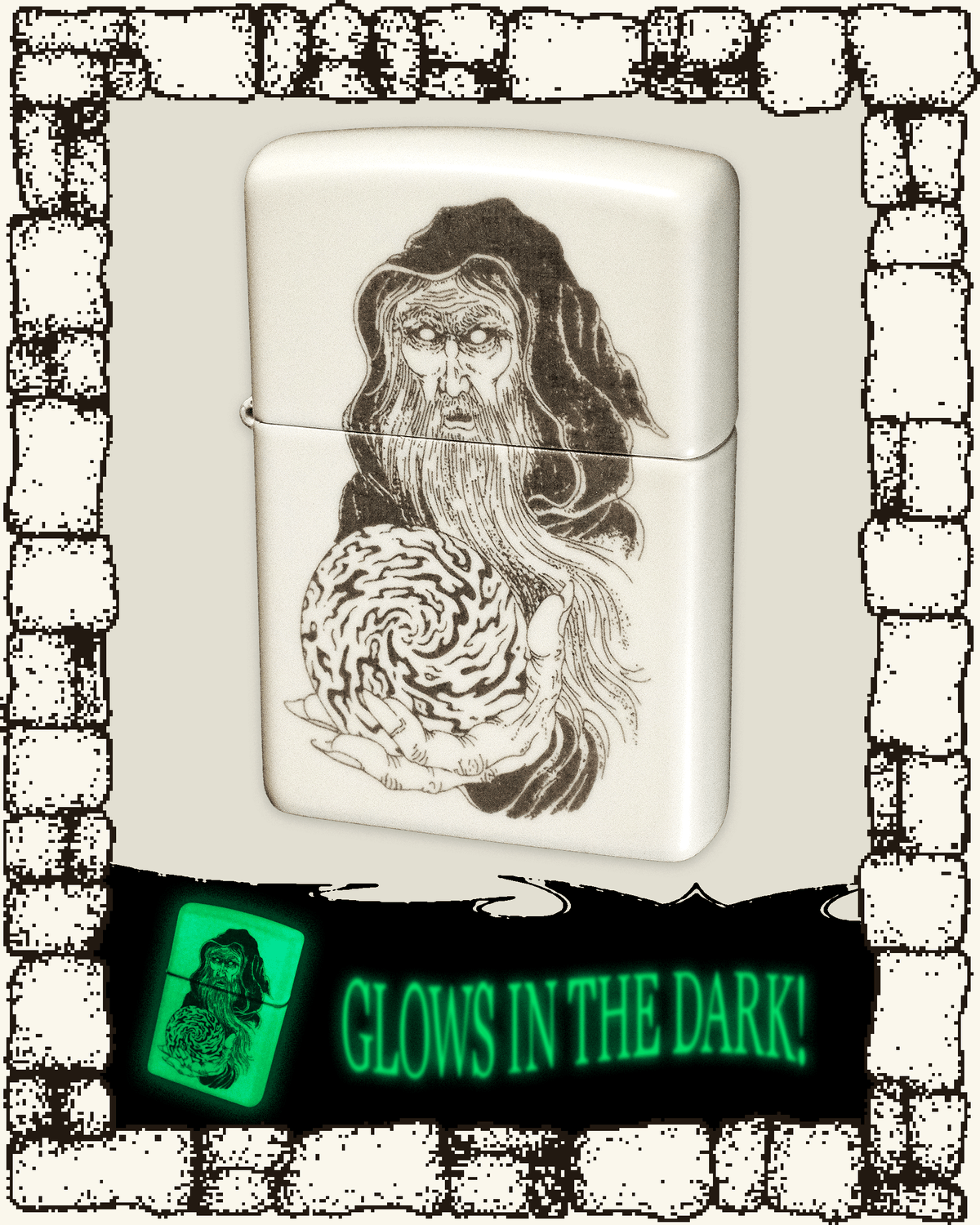 "PALANTIR" Engraved Glow in the Dark Zippo Lighter
