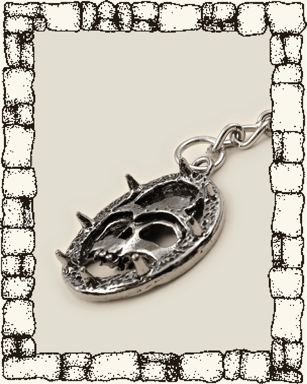 Vintage Round Skull Keychain