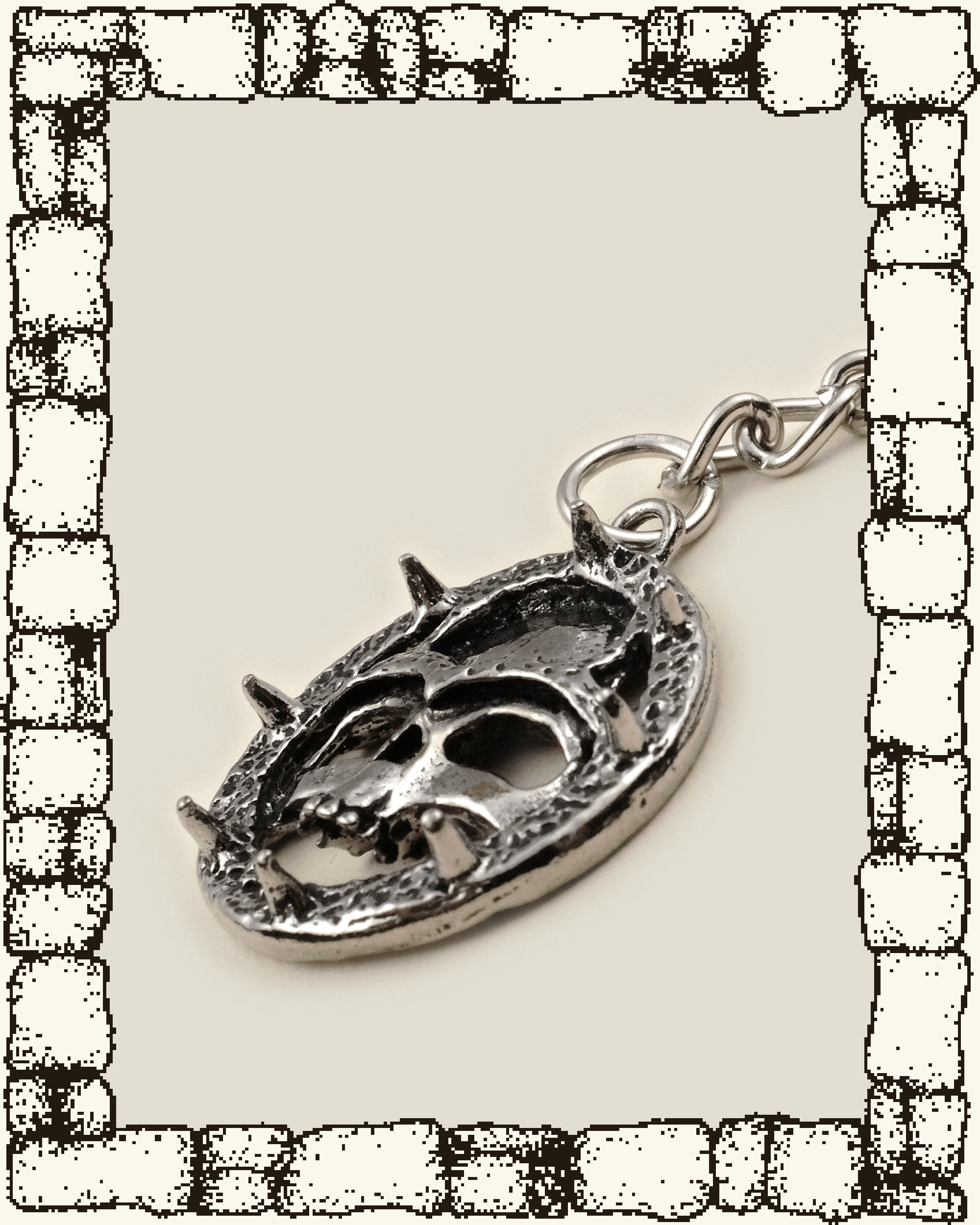 Vintage Round Skull Keychain