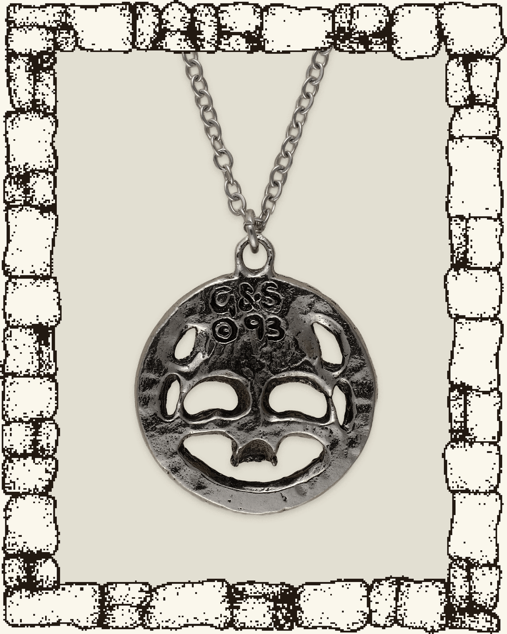 Vintage Round Skull Necklace
