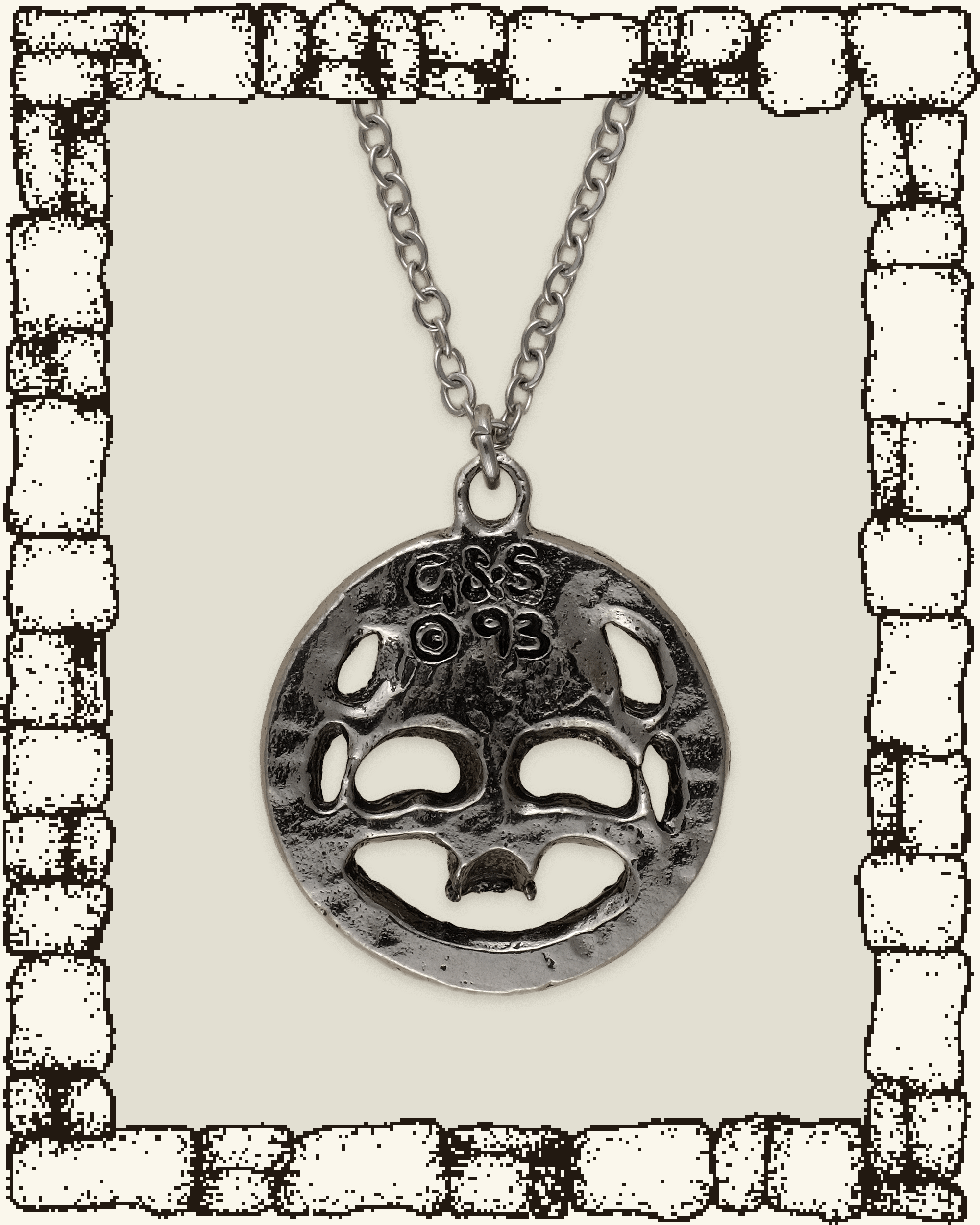 Vintage Round Skull Necklace