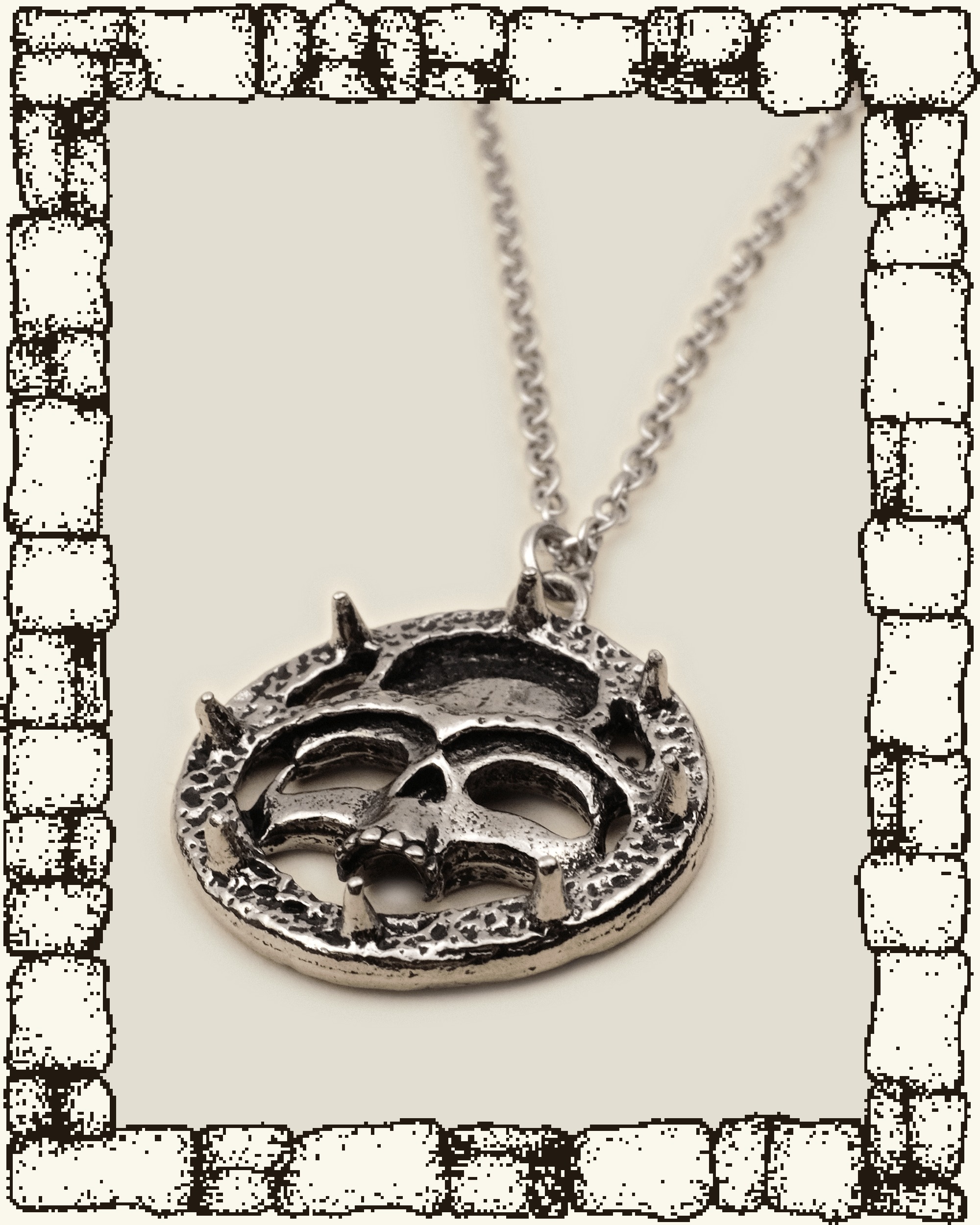 Vintage Round Skull Necklace