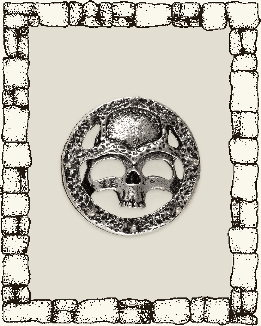 Vintage Round Skull Pin