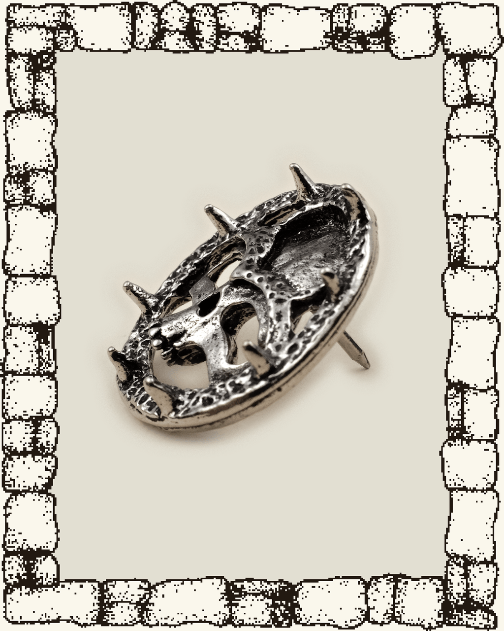 Vintage Round Skull Pin