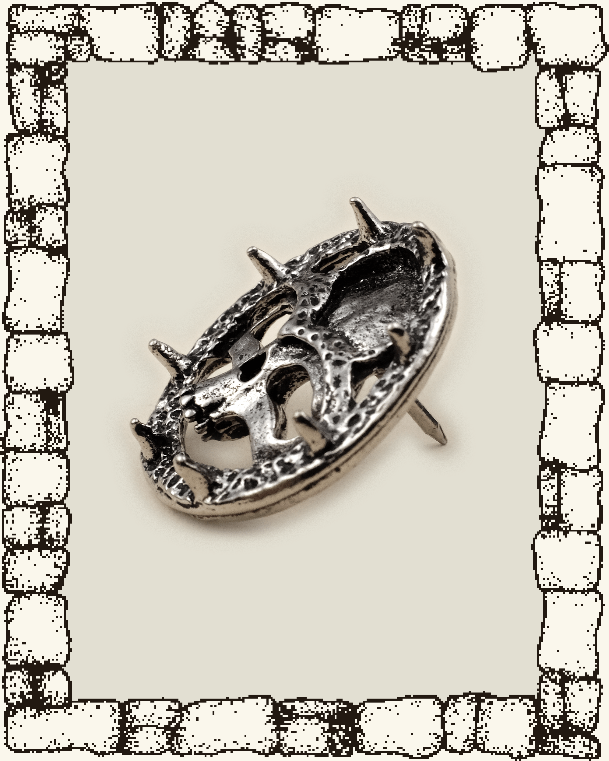 Vintage Round Skull Pin