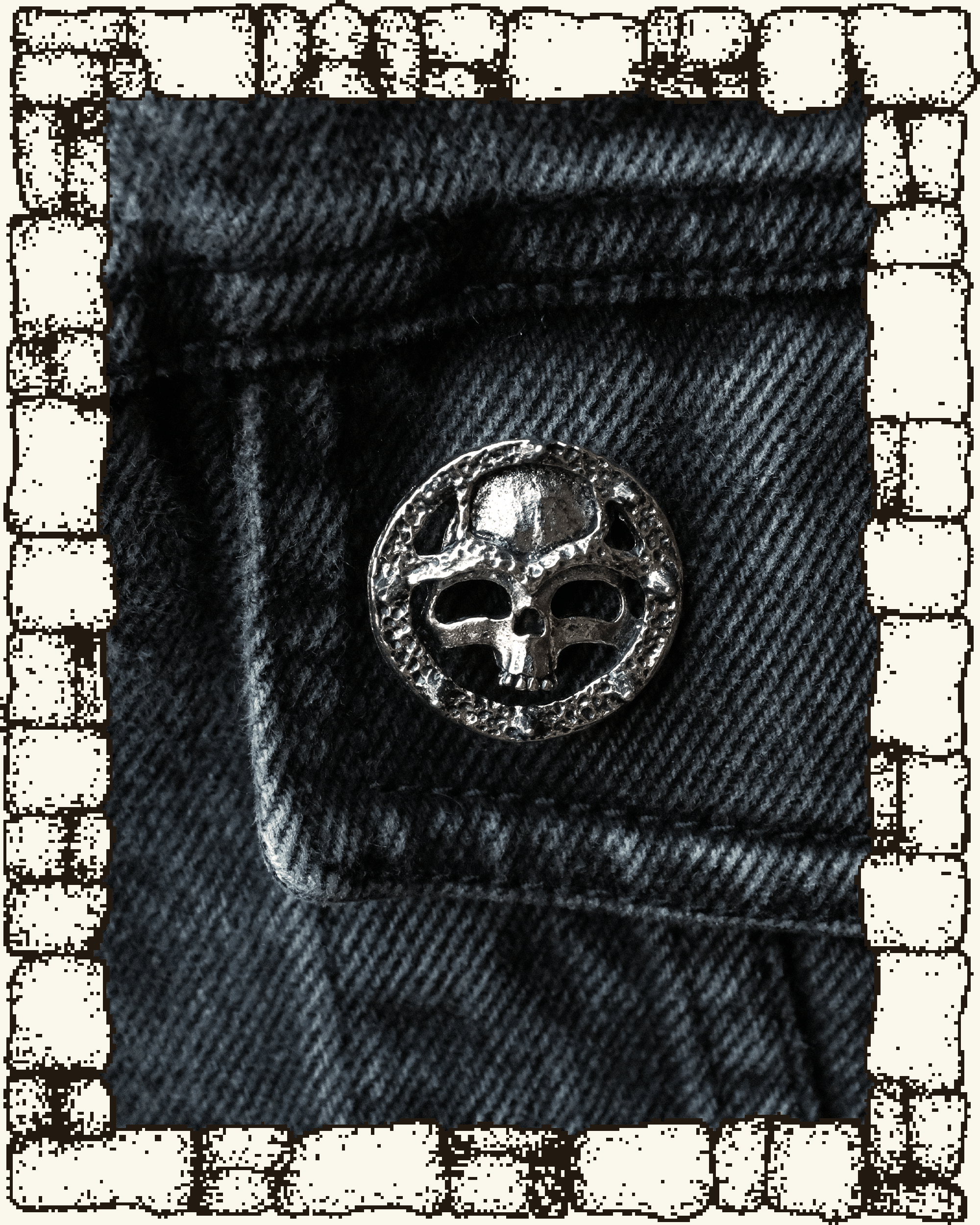 Vintage Round Skull Pin