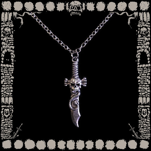 Vintage Skull Dagger Necklace